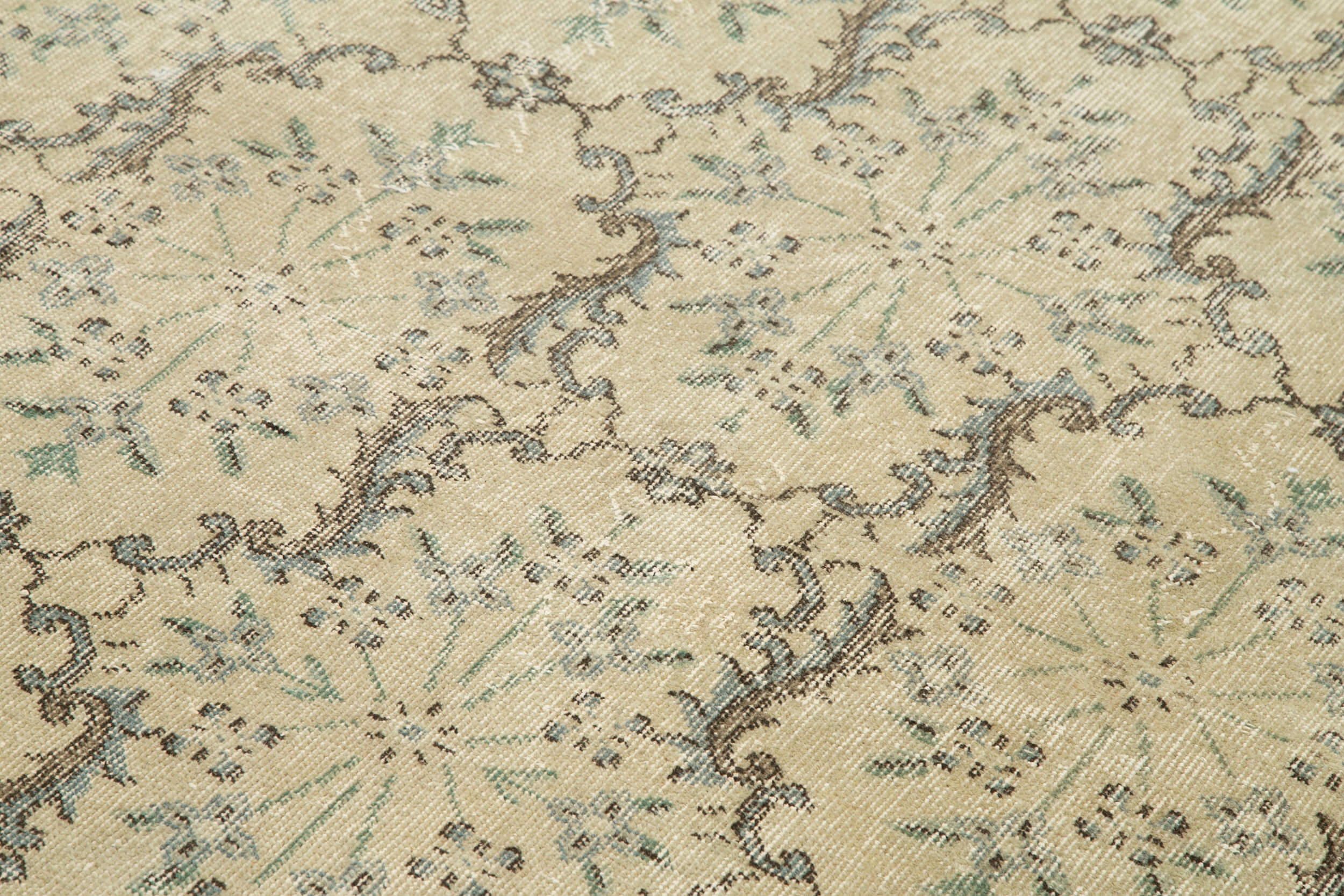 Handmade Cotton Wool Rug – Checkered Beige Area Carpet 5'0''x8'11'' Flat Weave Design
