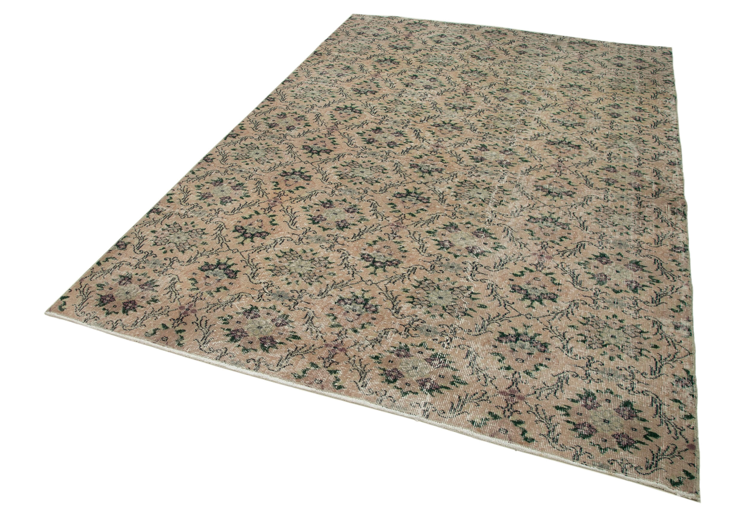 Handmade Area Rug – Orange Checkered Turkish Kilim Rug Cotton Wool Blend 6'1''x9'2''