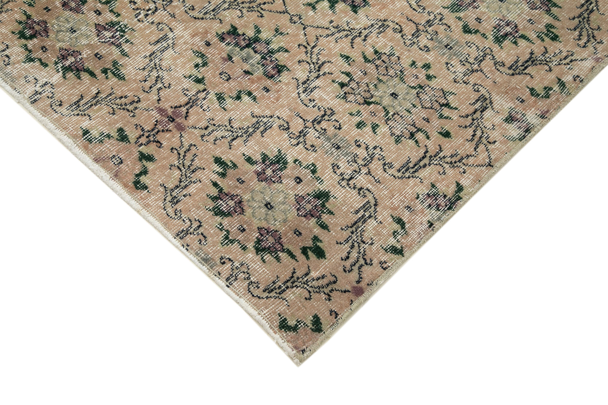 Handmade Area Rug – Orange Checkered Turkish Kilim Rug Cotton Wool Blend 6'1''x9'2''