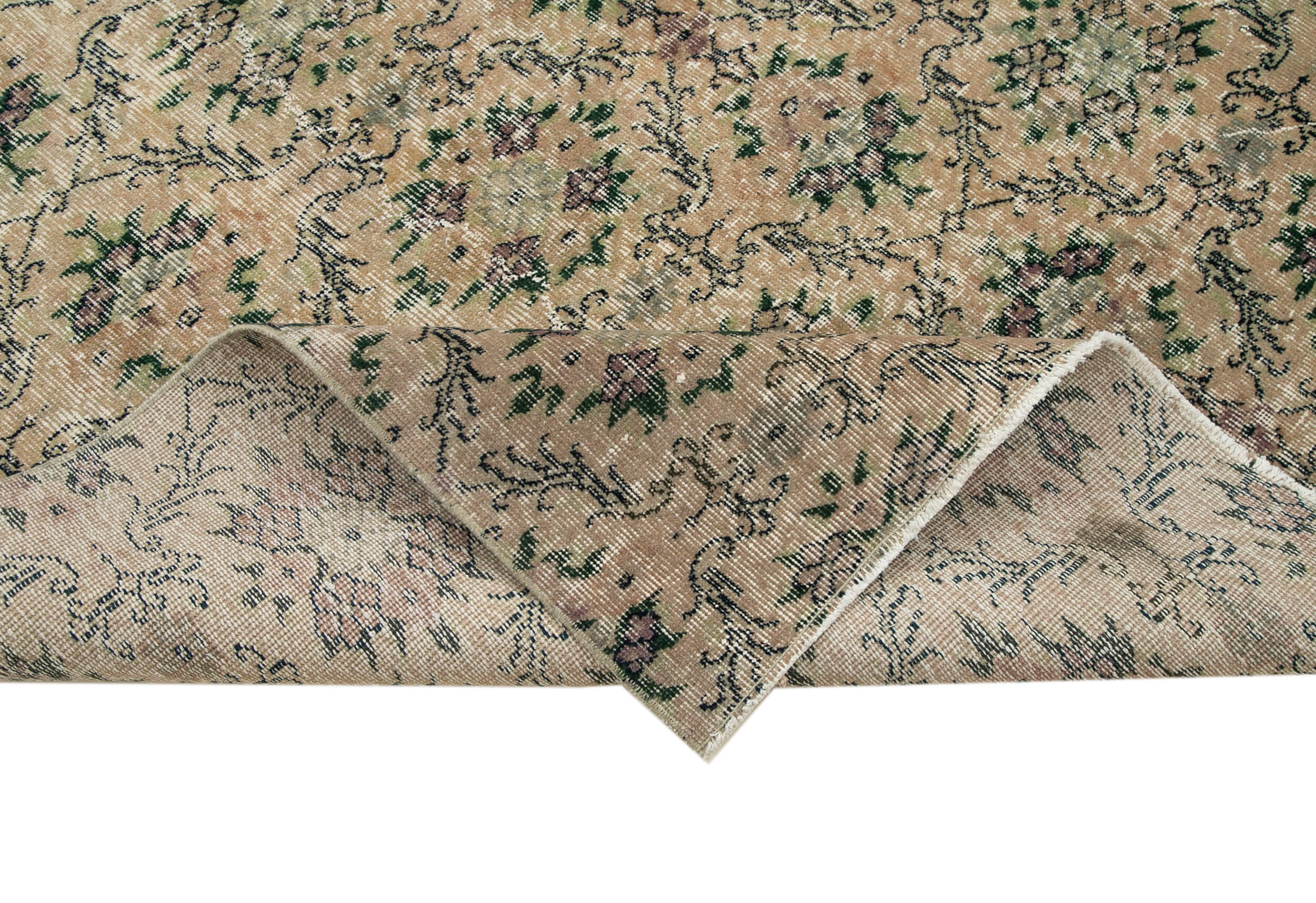 Handmade Area Rug – Orange Checkered Turkish Kilim Rug Cotton Wool Blend 6'1''x9'2''