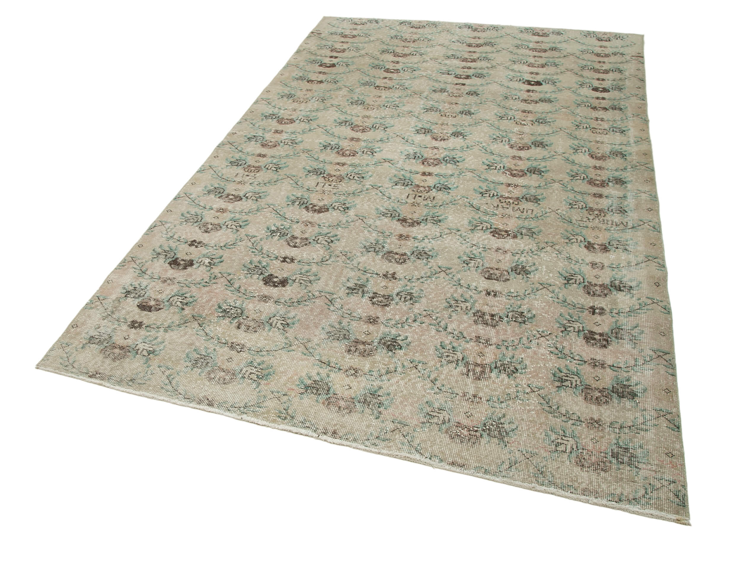 Handmade Wool Area Rug – Beige Checkered Kilim, Cotton Wool Rug, Flat Weave