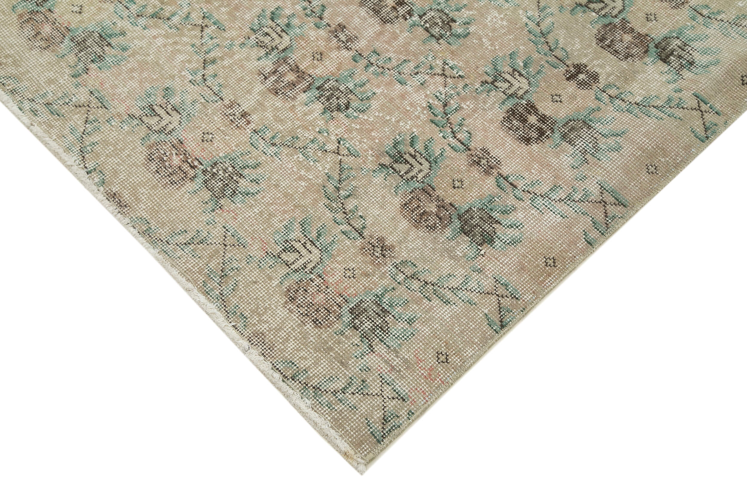 Handmade Wool Area Rug – Beige Checkered Kilim, Cotton Wool Rug, Flat Weave