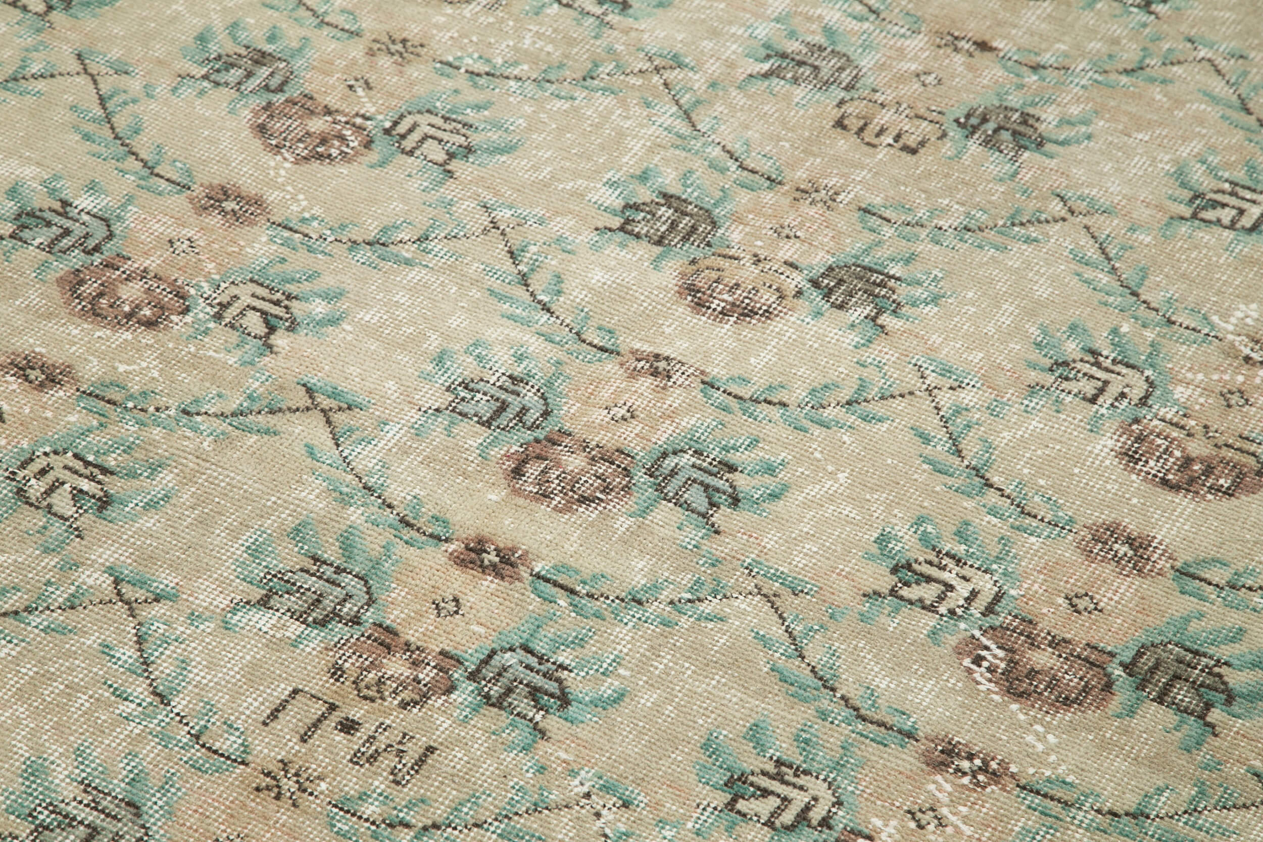 Handmade Wool Area Rug – Beige Checkered Kilim, Cotton Wool Rug, Flat Weave