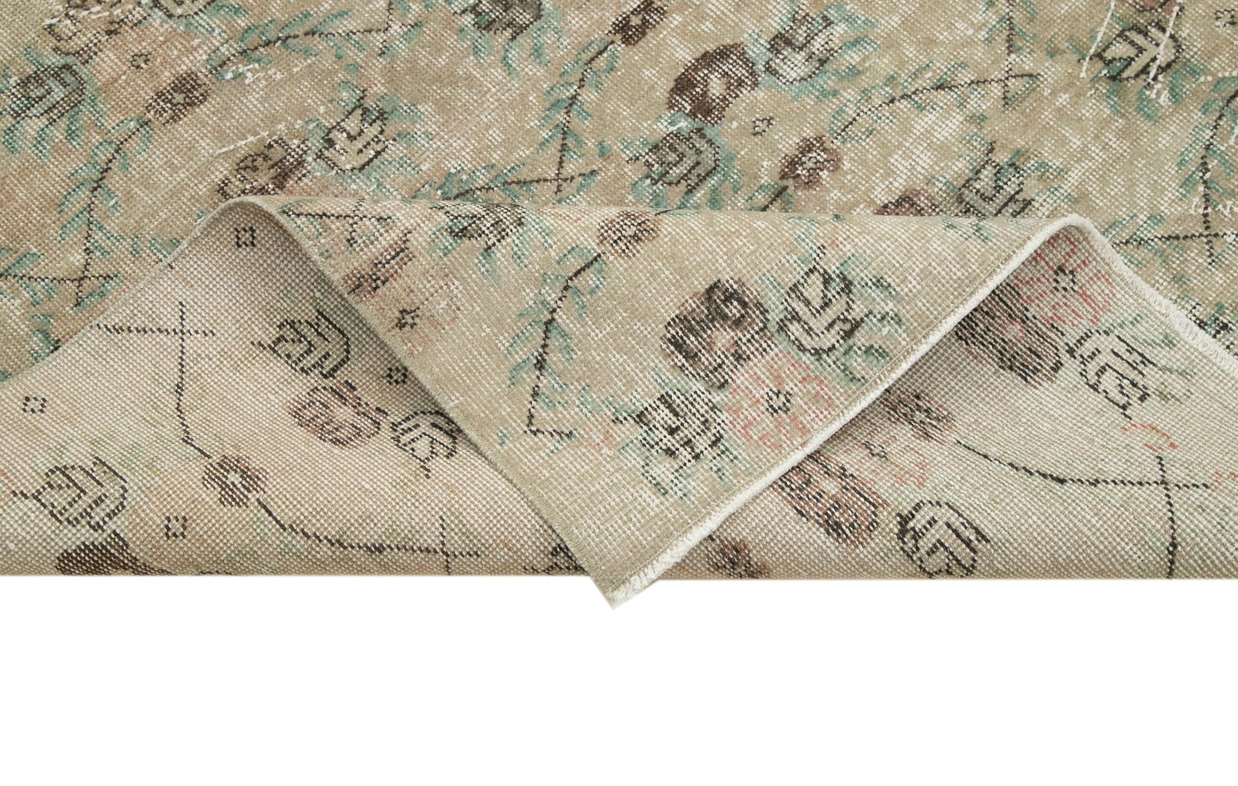 Handmade Wool Area Rug – Beige Checkered Kilim, Cotton Wool Rug, Flat Weave