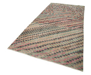 Handmade Cotton Wool Rug – Checkered Kilim Flat Weave Area Rug 5'3''x11'7''