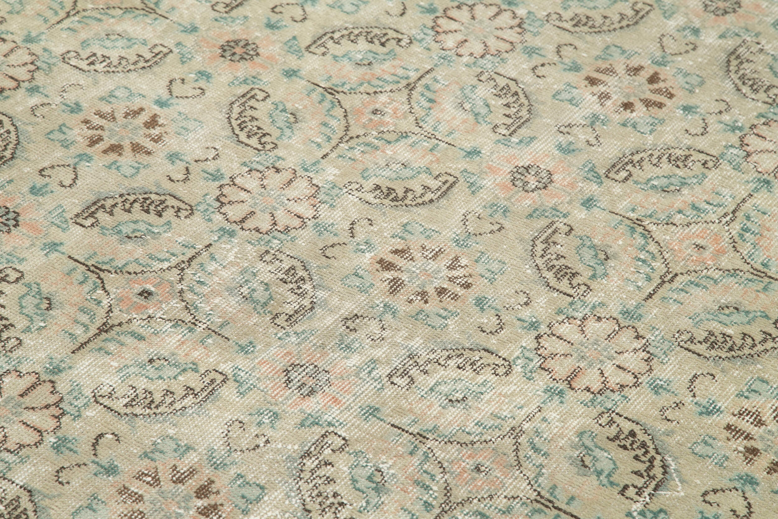 Handmade Area Rug - Checkered Kilim Beige Cotton Wool Rug 5'7''x8'10'' Soft Durable