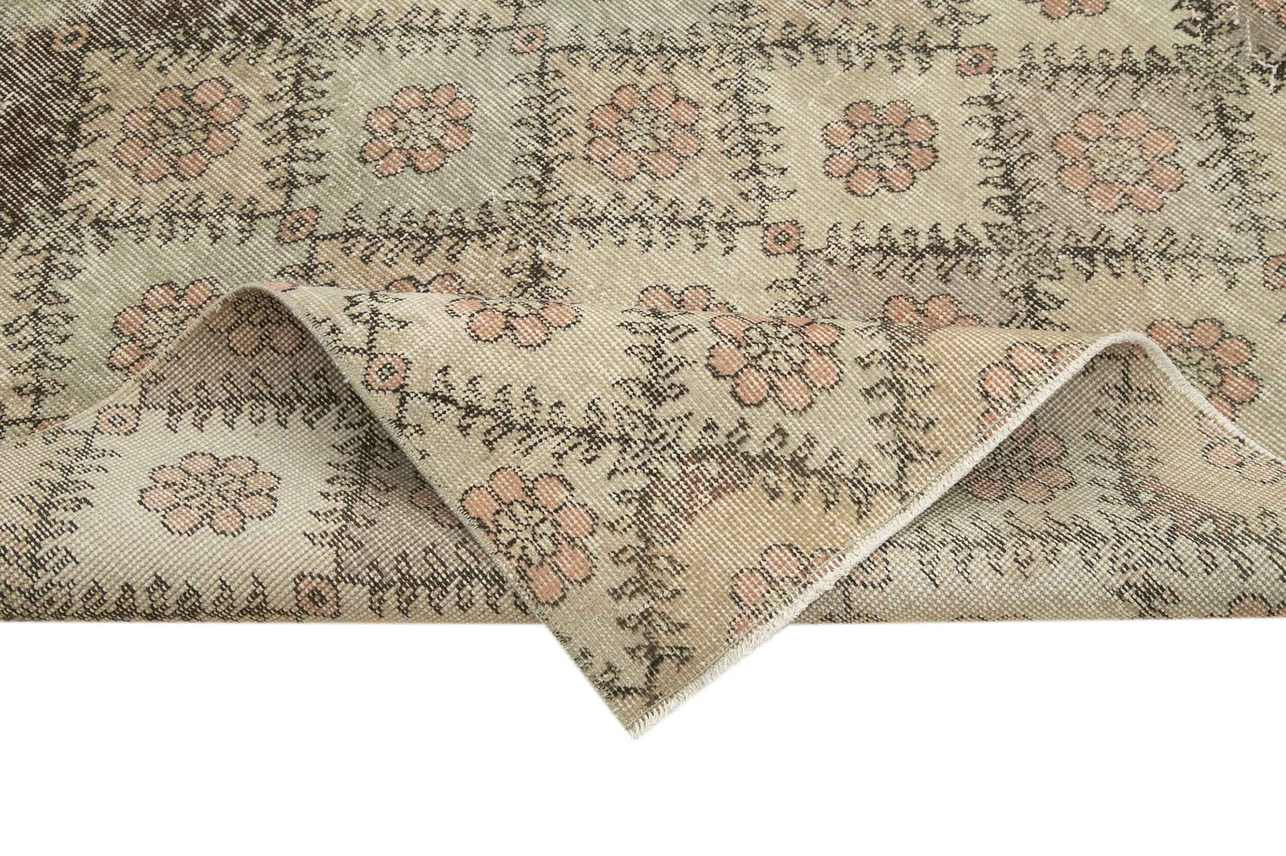 Handmade Cotton Wool Rug - Checkered Kilim Turkish Wool Rug 6'x8'8'' Bohemian Style