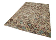Handmade Area Rug - Checkered Kilim Cotton Wool Rug 5'10" x 9'2" by Agacan