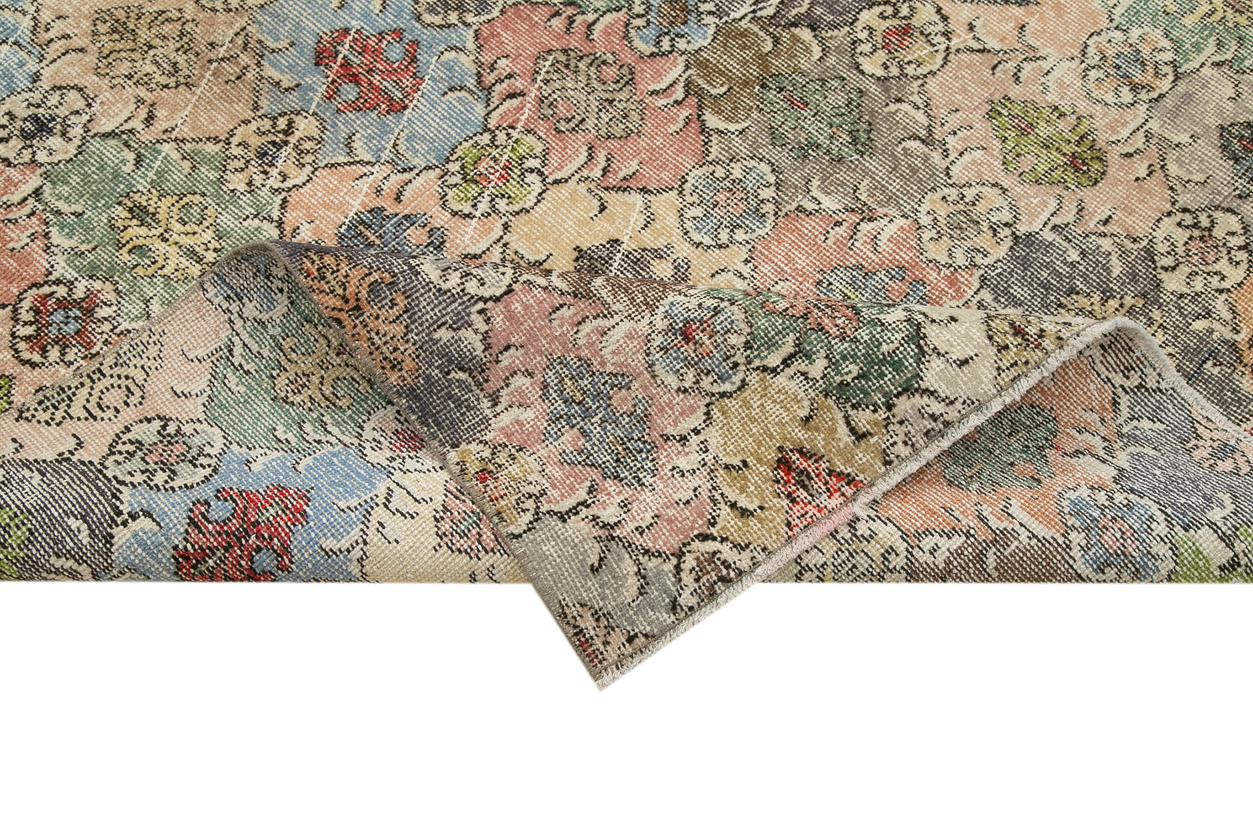 Handmade Cotton Wool Rug - Checkered Kilim Rug | Vintage Turkish Carpet 5'10"x10'8"