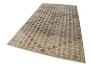 Handmade Cotton Wool Rug - Checkered Kilim Vintage Area Rug 5'7'' x 9'7''