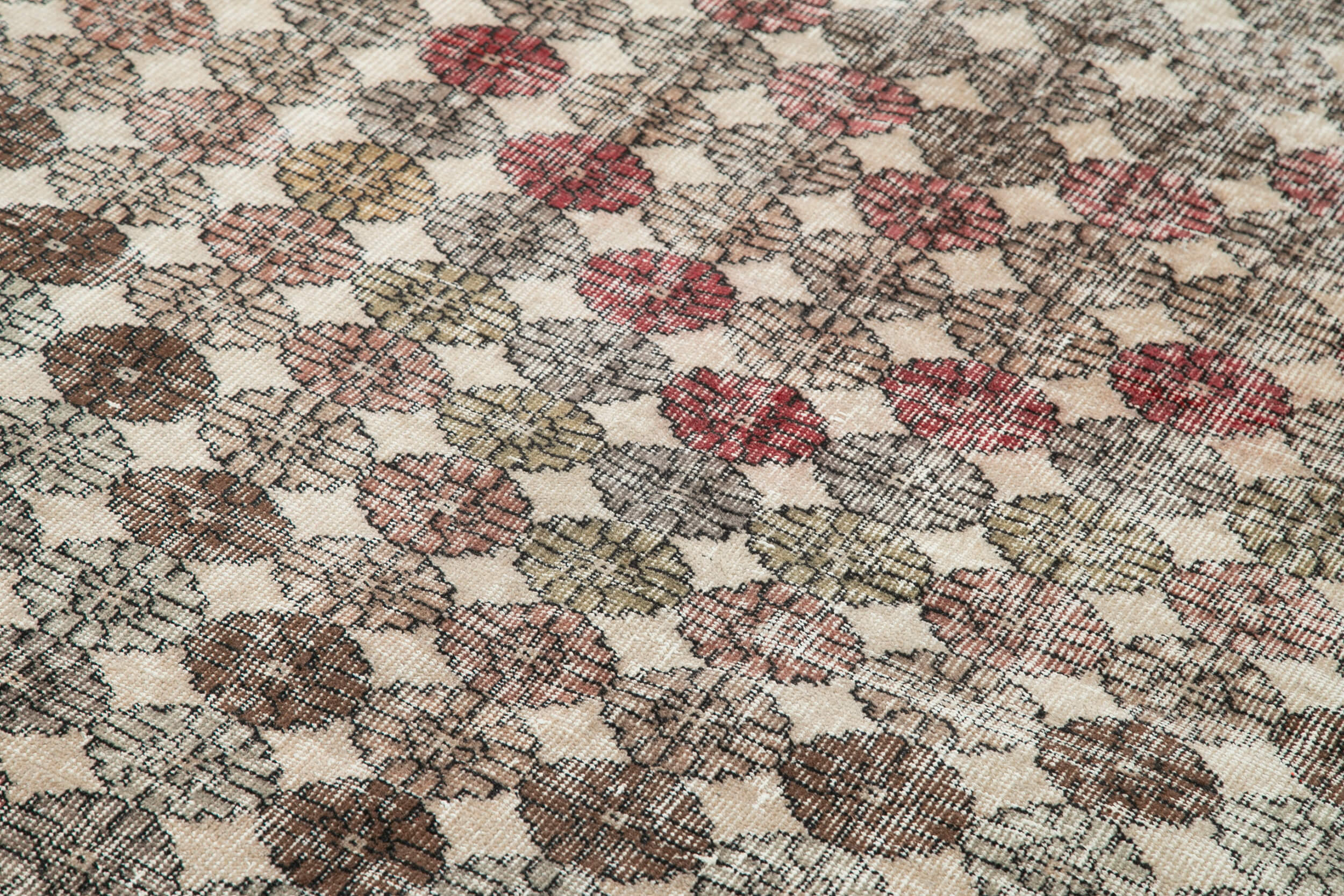 Handmade Cotton Wool Rug - Checkered Kilim Vintage Area Rug 5'7'' x 9'7''