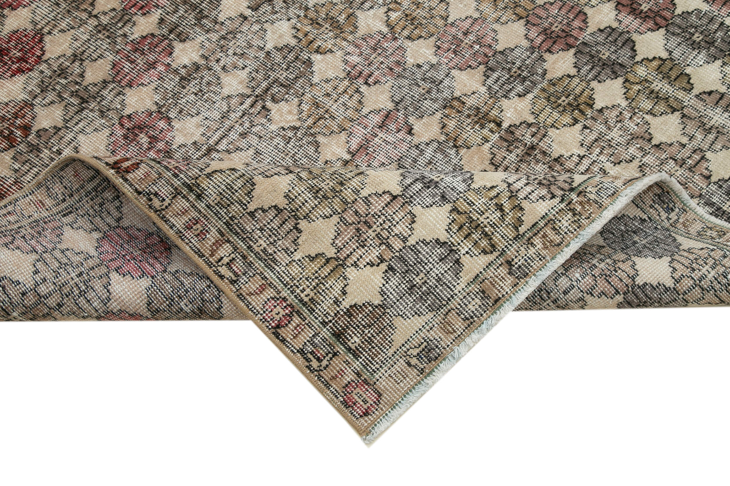 Handmade Cotton Wool Rug - Checkered Kilim Vintage Area Rug 5'7'' x 9'7''