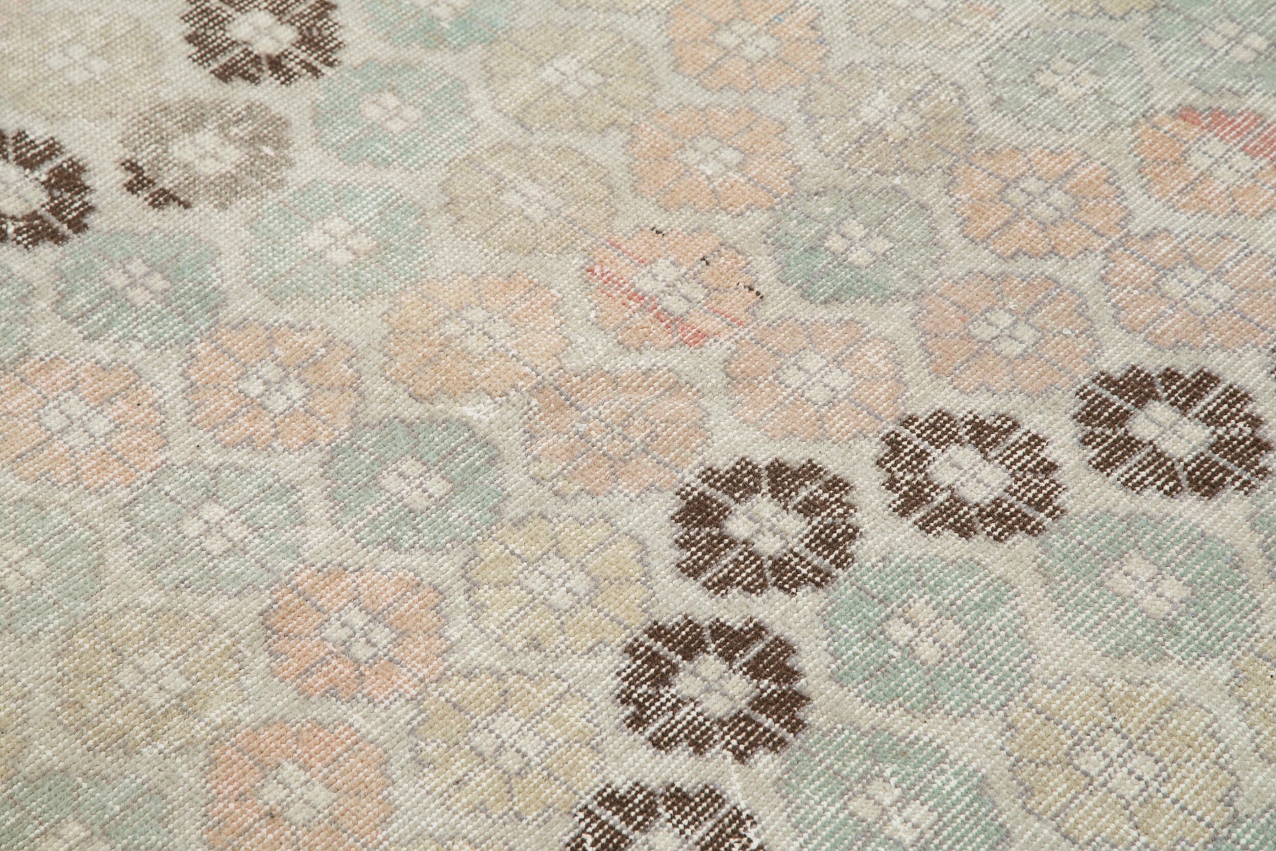 Handmade Area Rug - Checkered Kilim Beige Cotton Wool Rug 5'9''x9'6'' Durable Flat Weave
