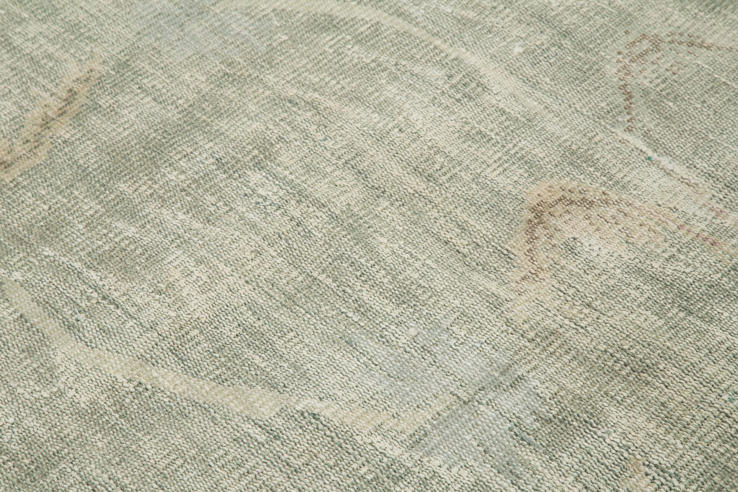 Handmade Wool Area Rug - Green Kilim Checkered Pattern, Durable Cotton Wool Rug 6'x8'10"