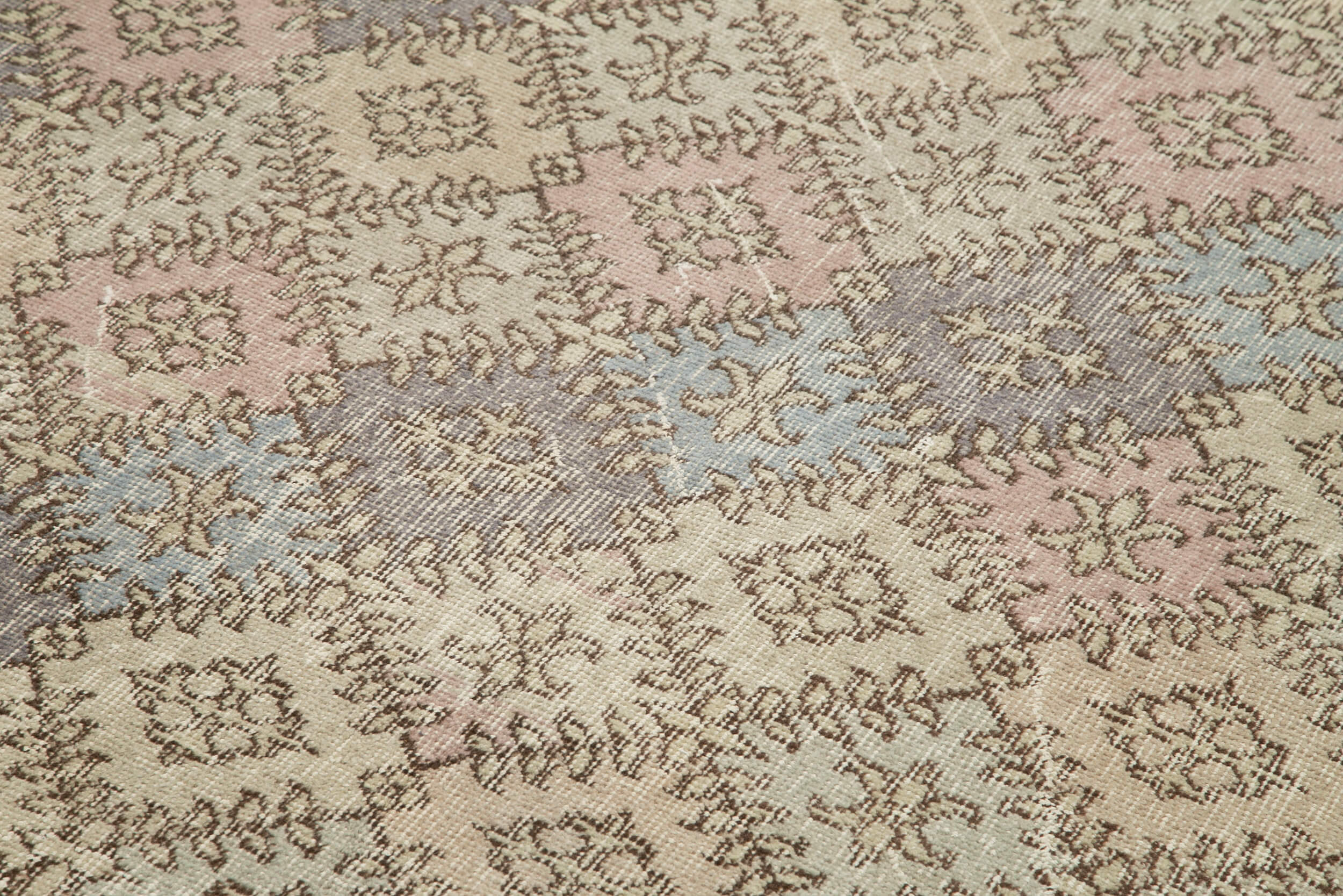 Handmade Area Rug - Checkered Kilim Carpet 4'11''x9'3'' Durable Wool Cotton Texture