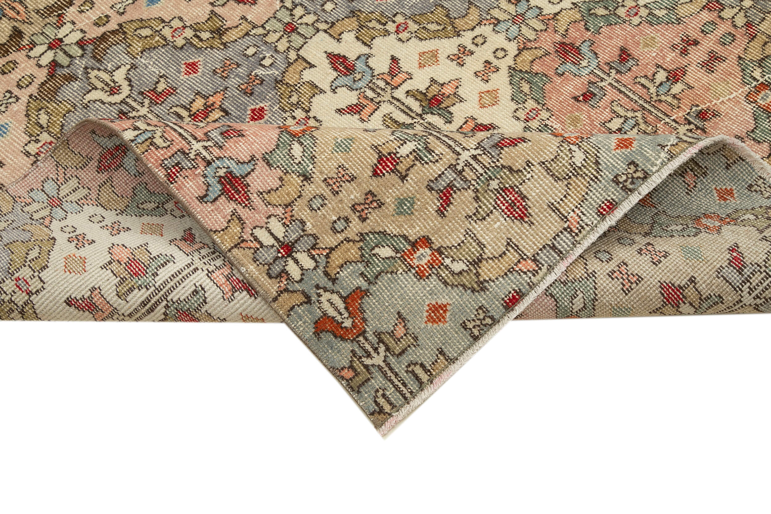 Handmade Cotton Wool Rug – Checkered Turkish Kilim Carpet | Durable Flat Weave Area Rug 4'6''x9'4''