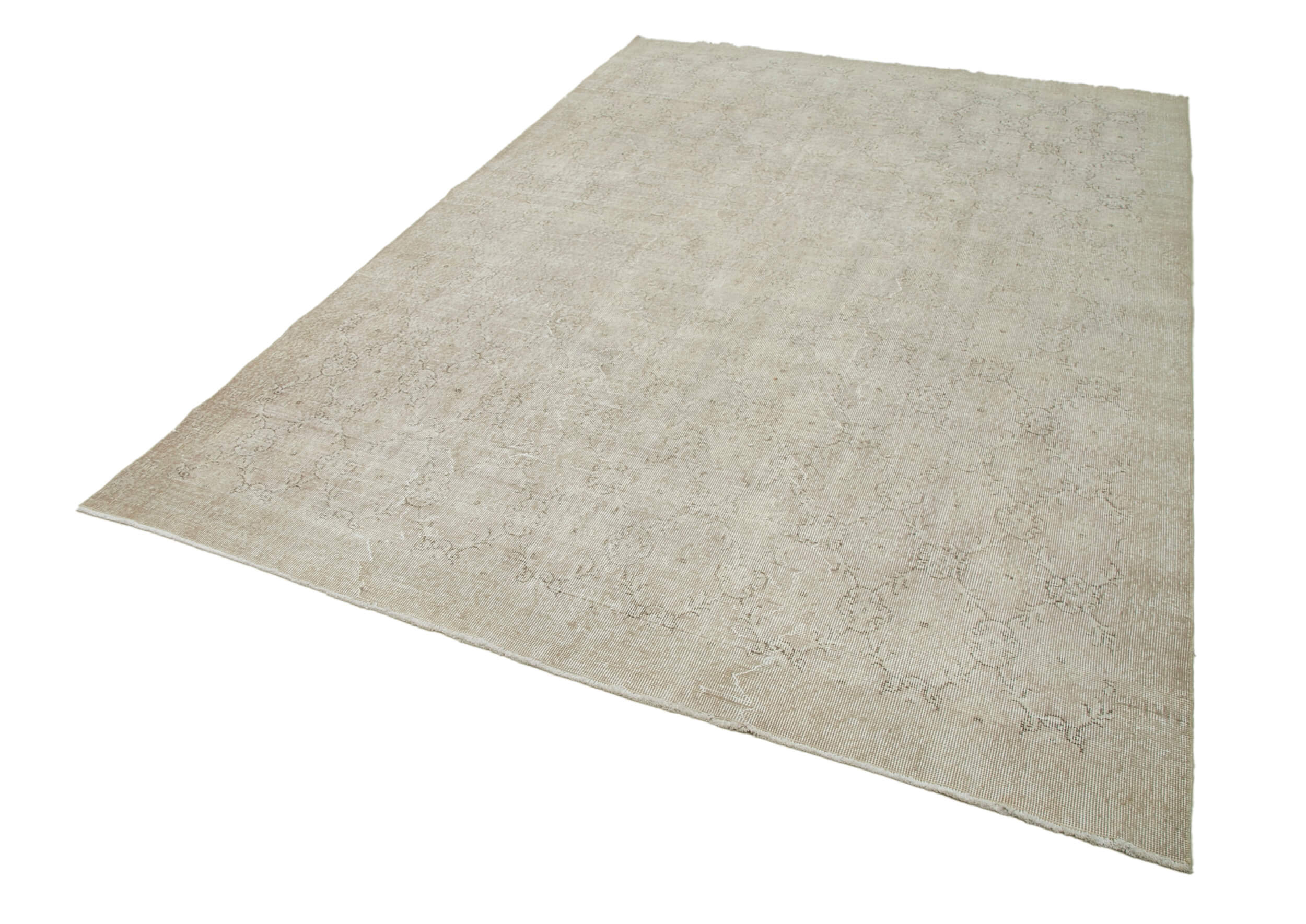 Handmade Area Rug - Checkered Kilim Beige Wool Cotton Carpet 6'9''x10'3''