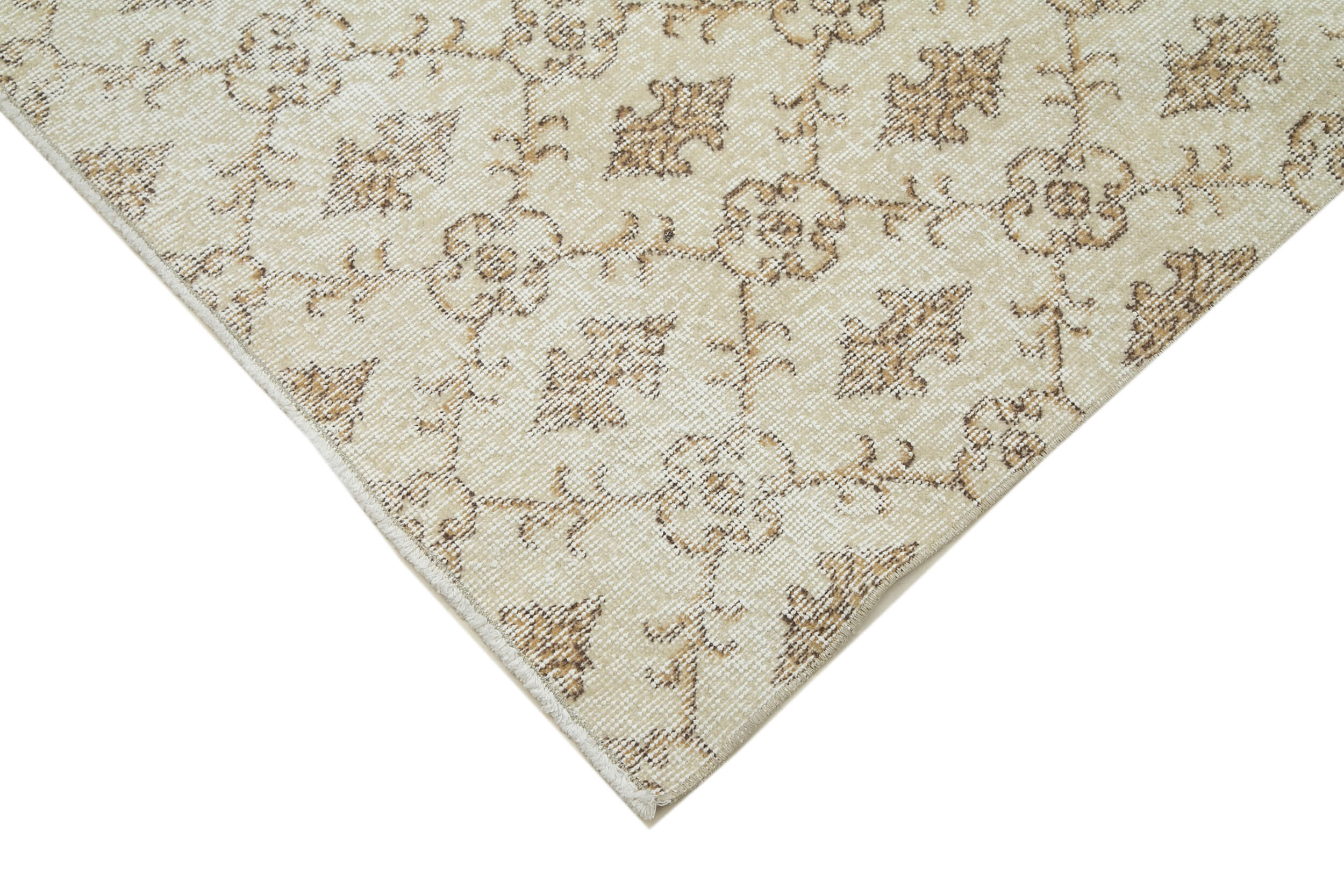 Checkered Kilim Beige Cotton Wool Handmade Area Rug 6'5'' x 10'2''