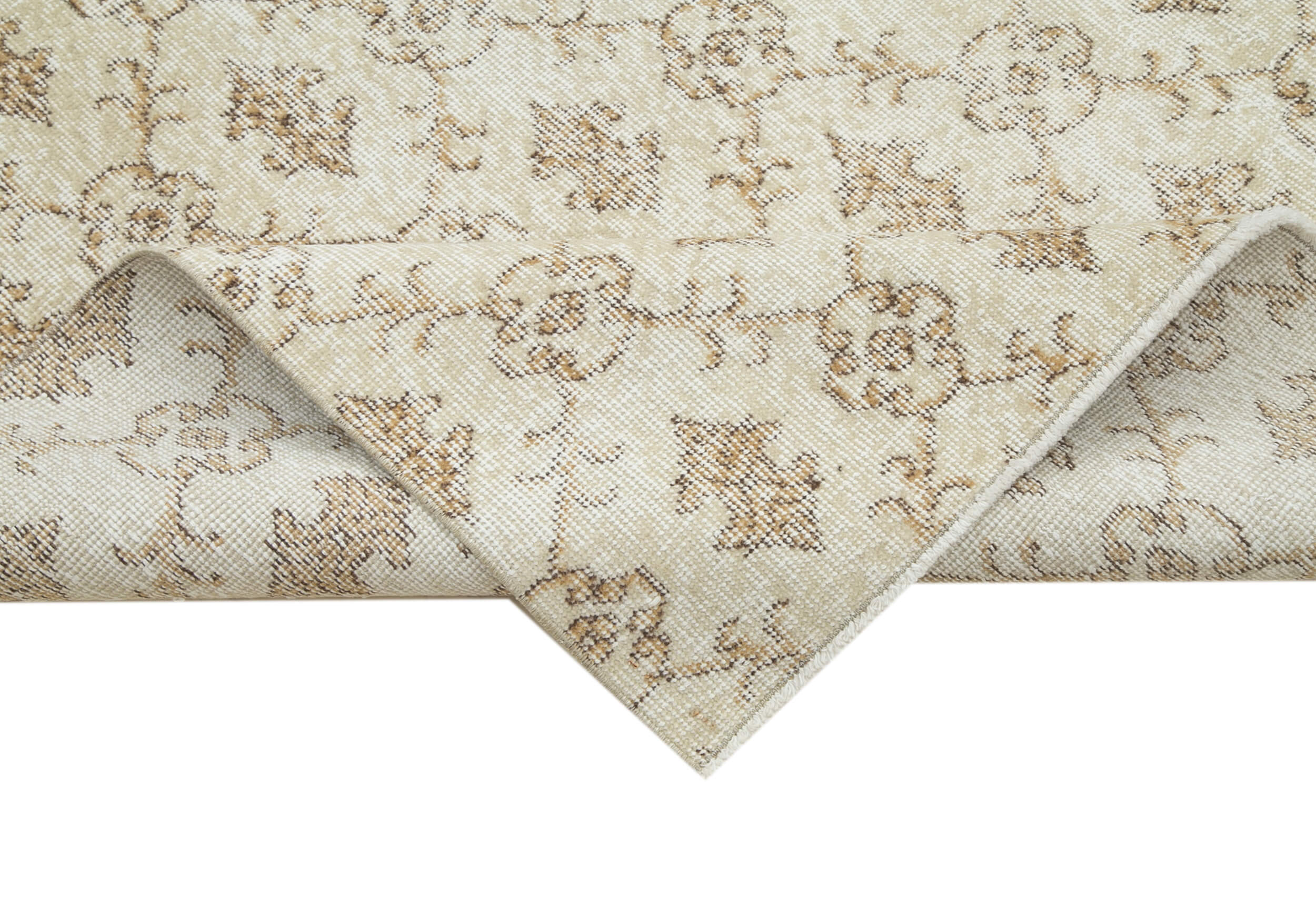 Checkered Kilim Beige Cotton Wool Handmade Area Rug 6'5'' x 10'2''