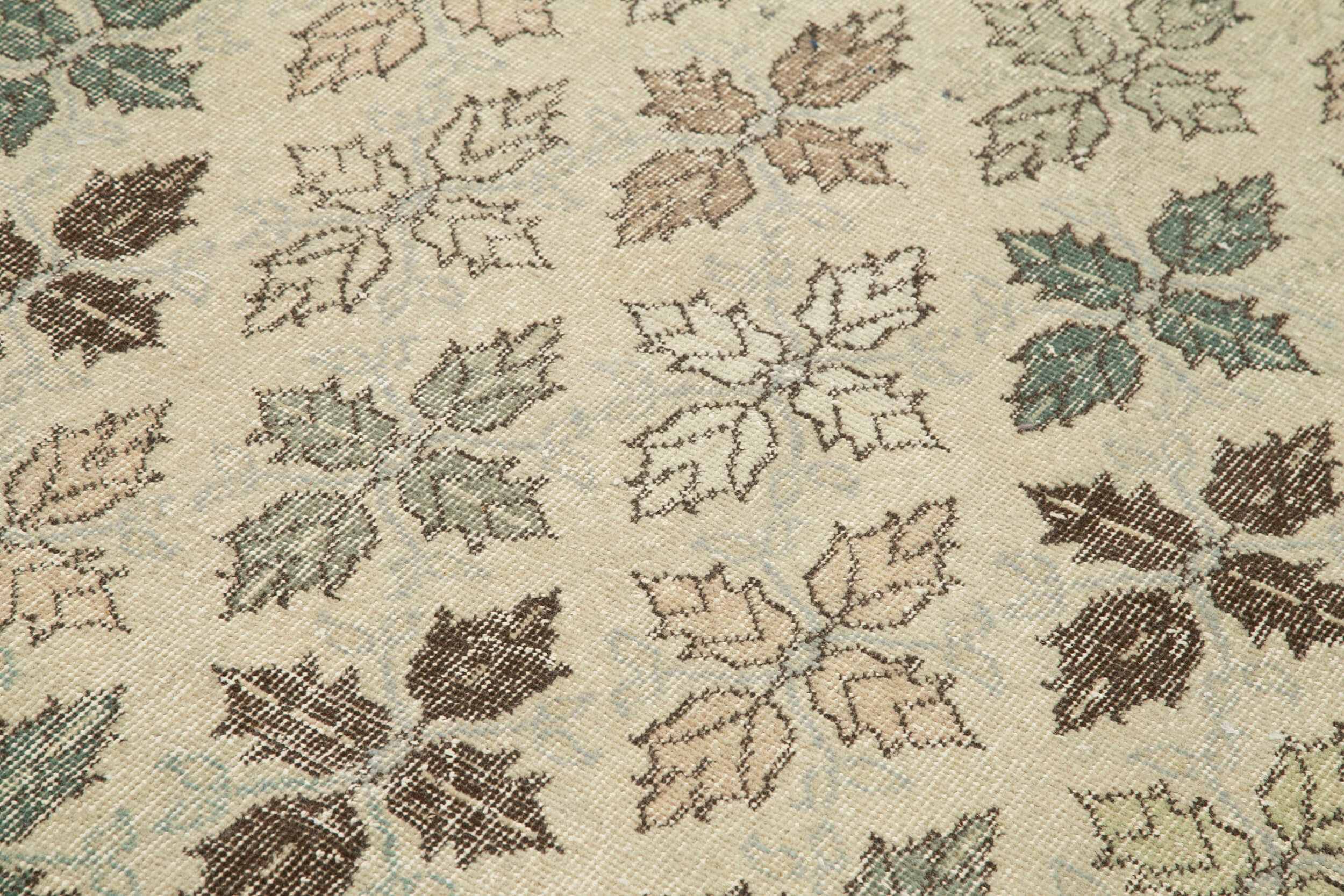 Checkered Kilim Beige Cotton Wool Handmade Area Rug 5'1'' x 10'2''