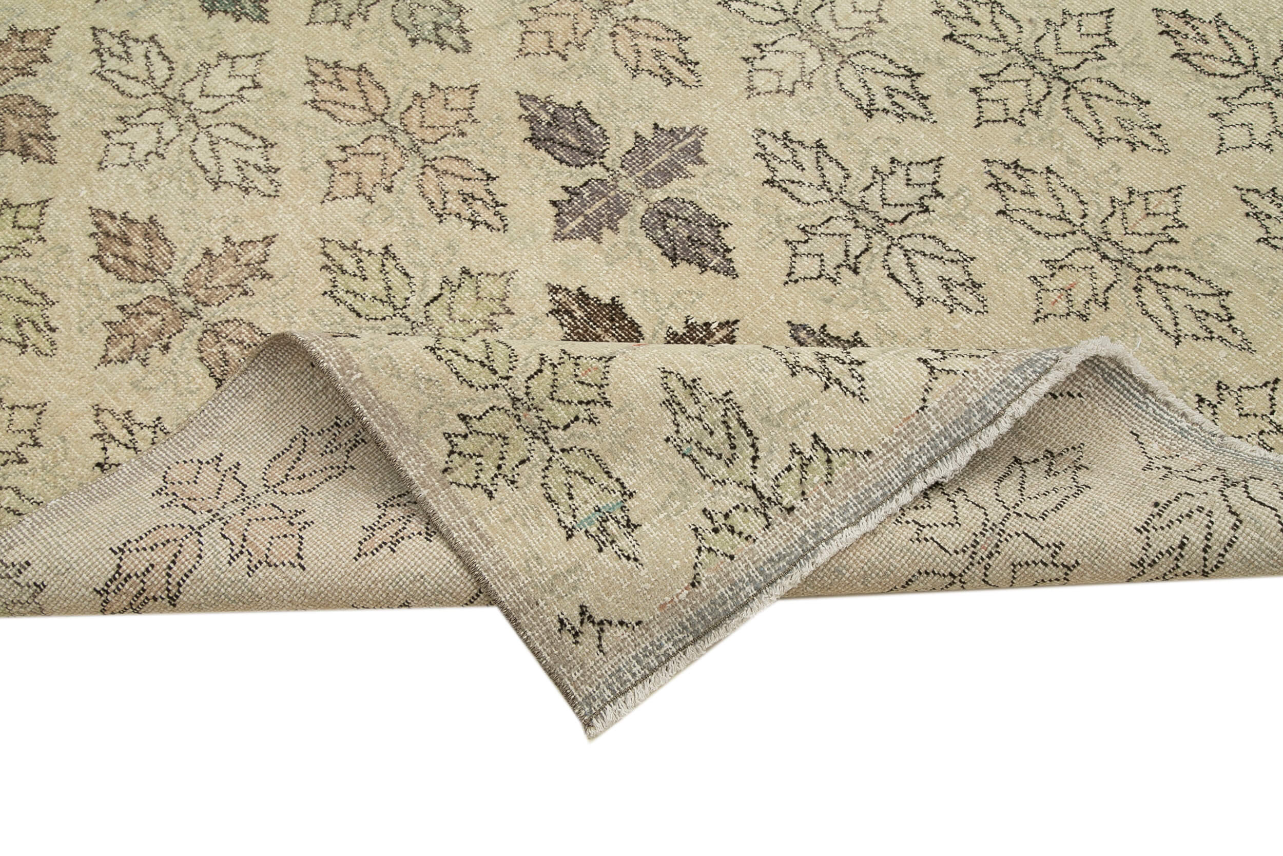 Checkered Kilim Beige Cotton Wool Handmade Area Rug 5'1'' x 10'2''