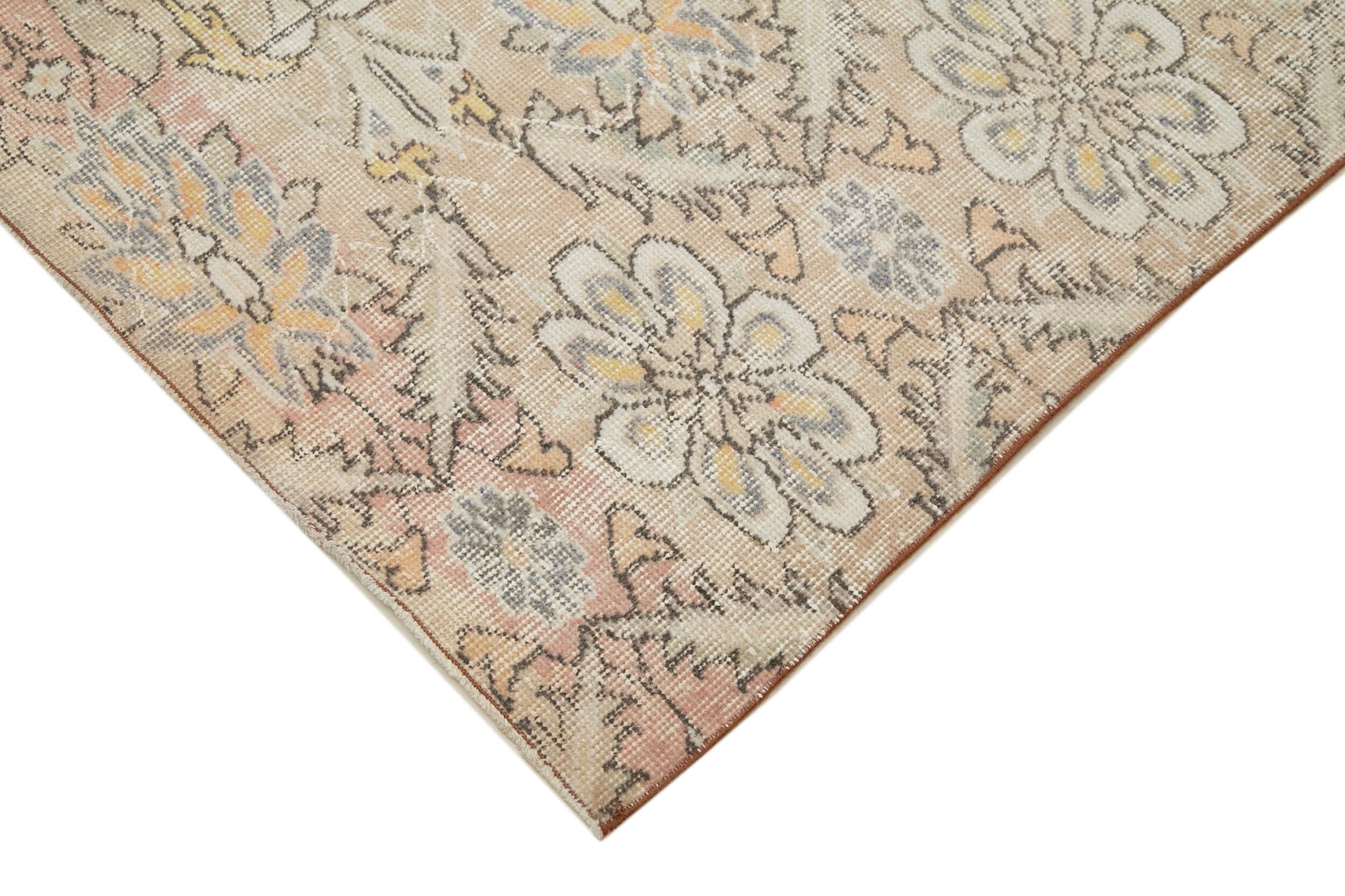 Handmade Wool Area Rug - Checkered Turkish Kilim Rug 5'5" x 7'9" Cotton Wool Carpet