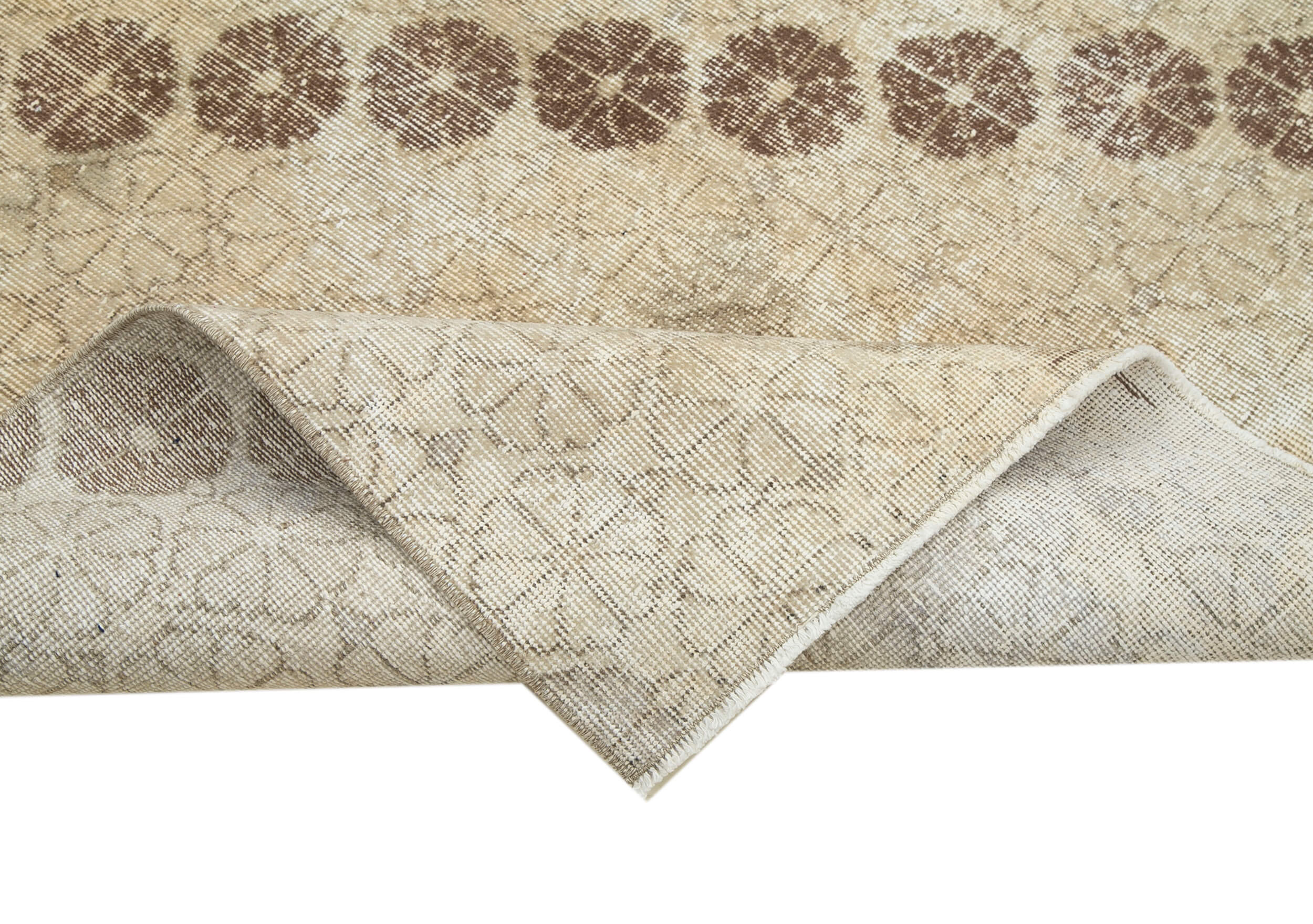 Handmade Area Rug | Checkered Kilim Beige Cotton Wool Durable Woven Carpet 5'5"x8'4"