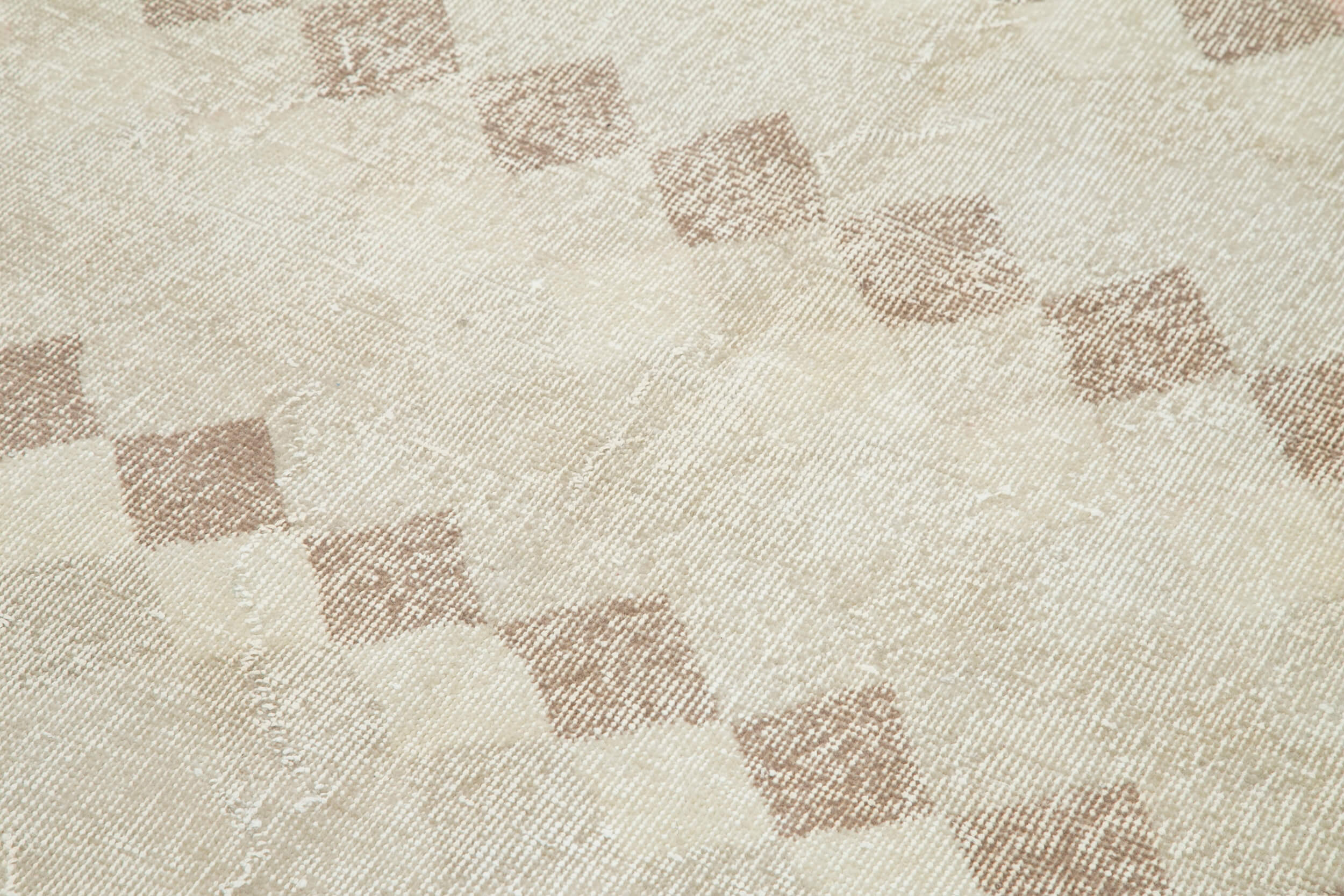 Handmade Area Rug - Beige Geometric Cotton Wool Rug, Durable Soft Textured Carpet 4'4''x8'11''