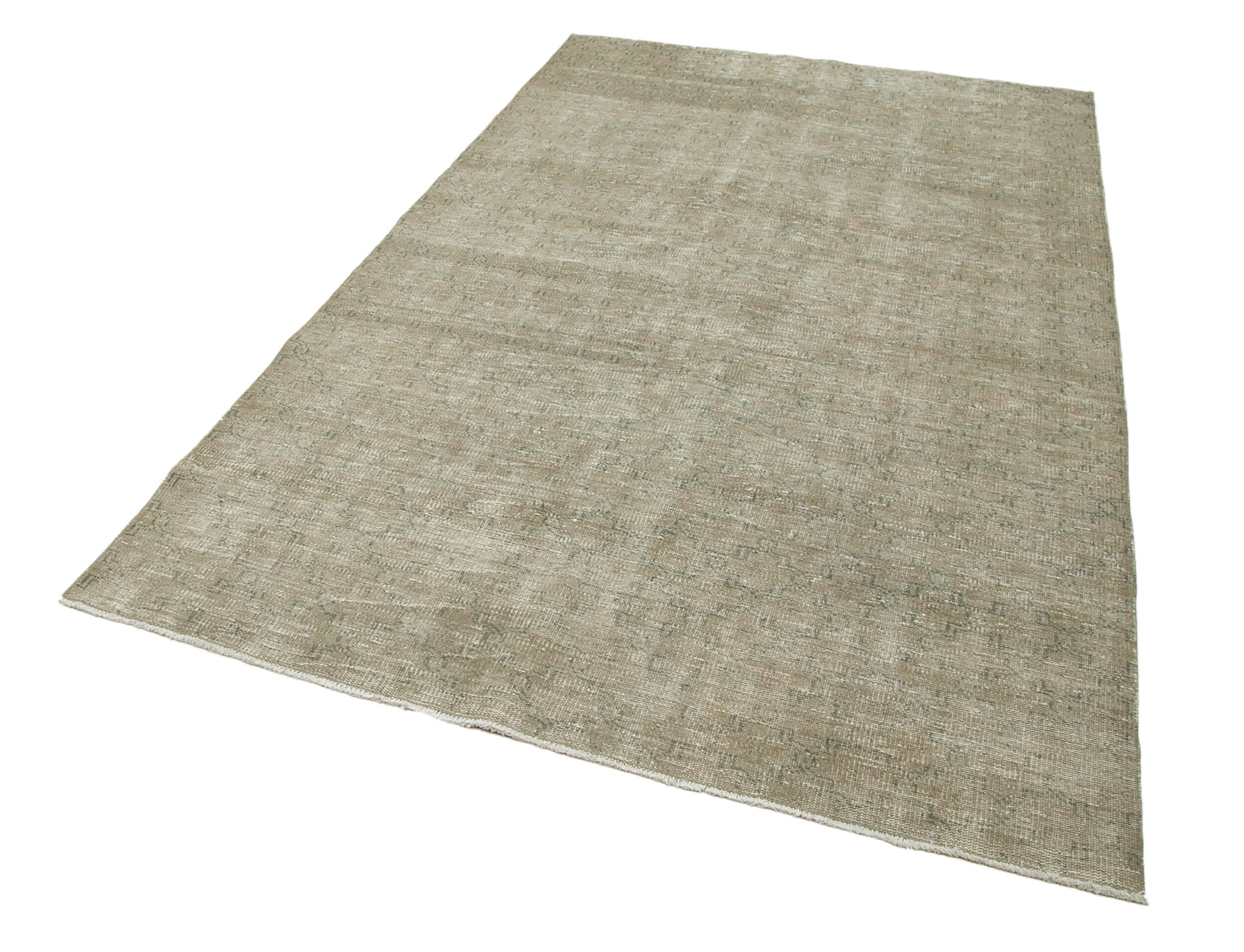 Handmade Area Rug - Checkered Kilim Beige Cotton Wool Rug 5'2'' x 8'7''