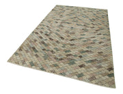 Handmade Wool Area Rug – Checkered Kilim Vintage Turkish Rug 5'4'' x 9'2'' Cotton Wool