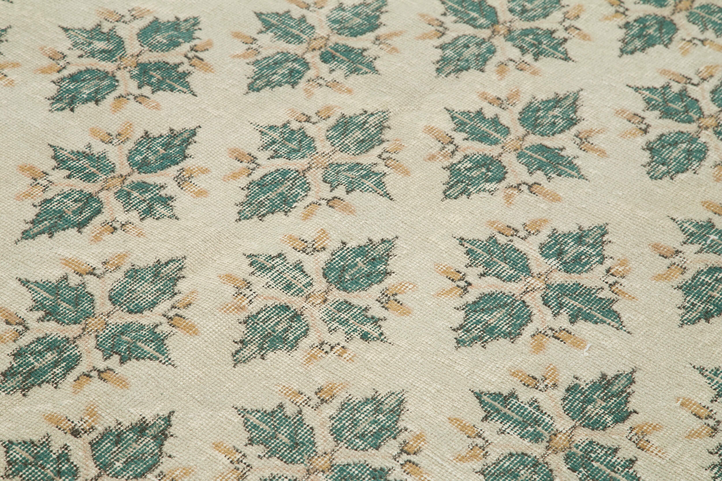 Handmade Cotton Wool Rug – Checkered Kilim Beige Wool Carpet 6'7''x9'8''