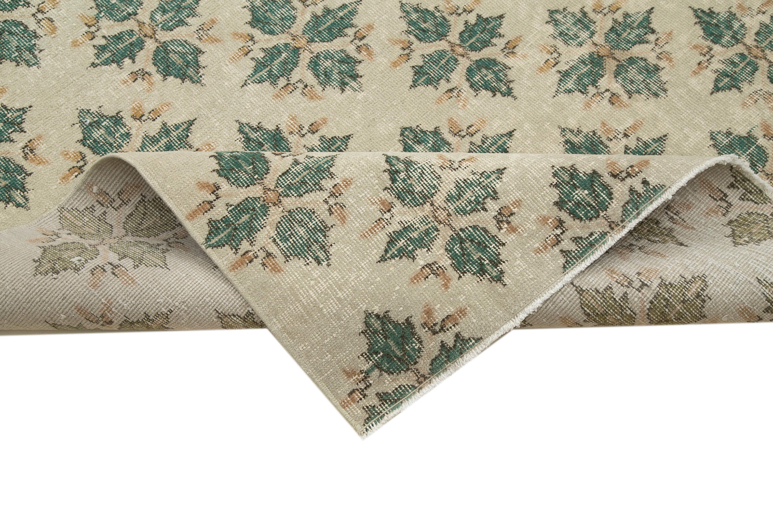 Handmade Cotton Wool Rug – Checkered Kilim Beige Wool Carpet 6'7''x9'8''