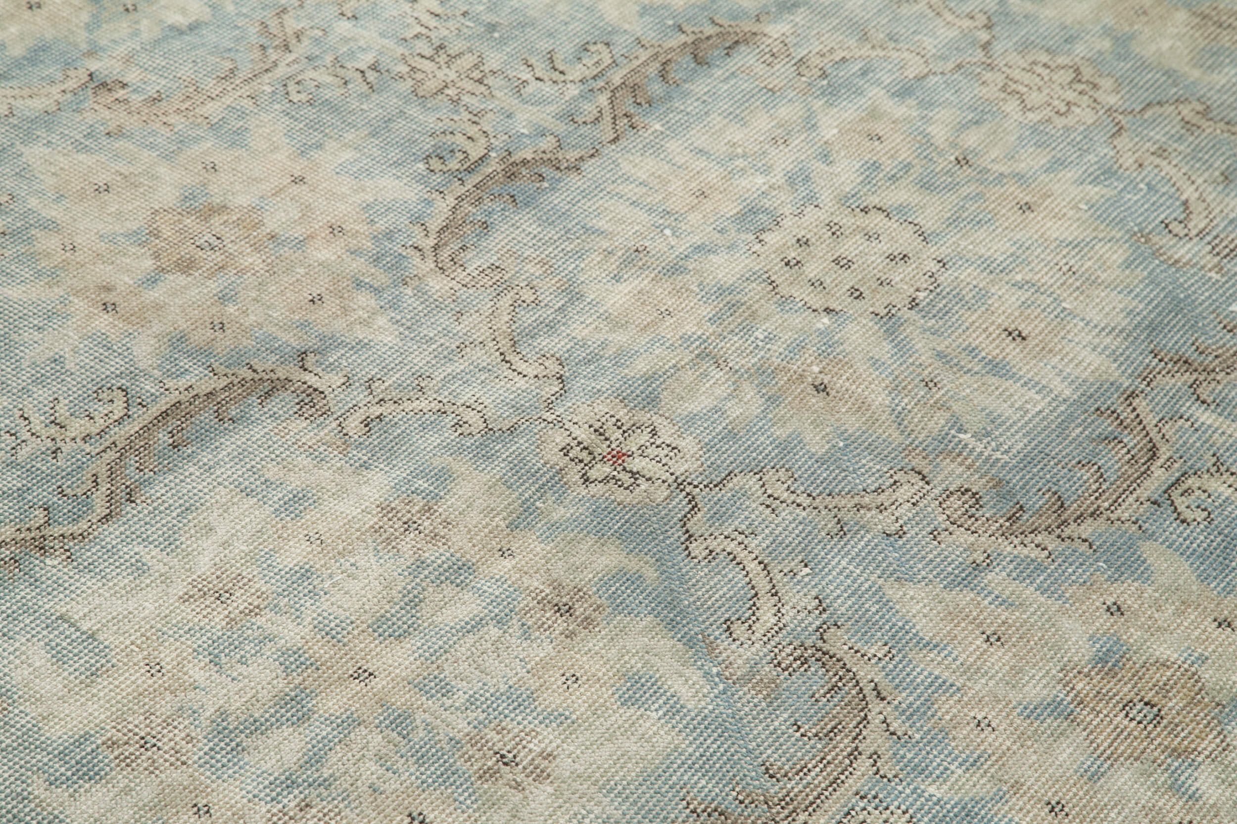 Handmade Cotton Wool Rug – Blue Checkered Kilim Carpet, Durable Woven Wool Rug 5'6''x9'3''