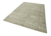 Handmade Area Rug – Checkered Kilim Beige Cotton Wool Durable Carpet 6'7'' x 9'8''