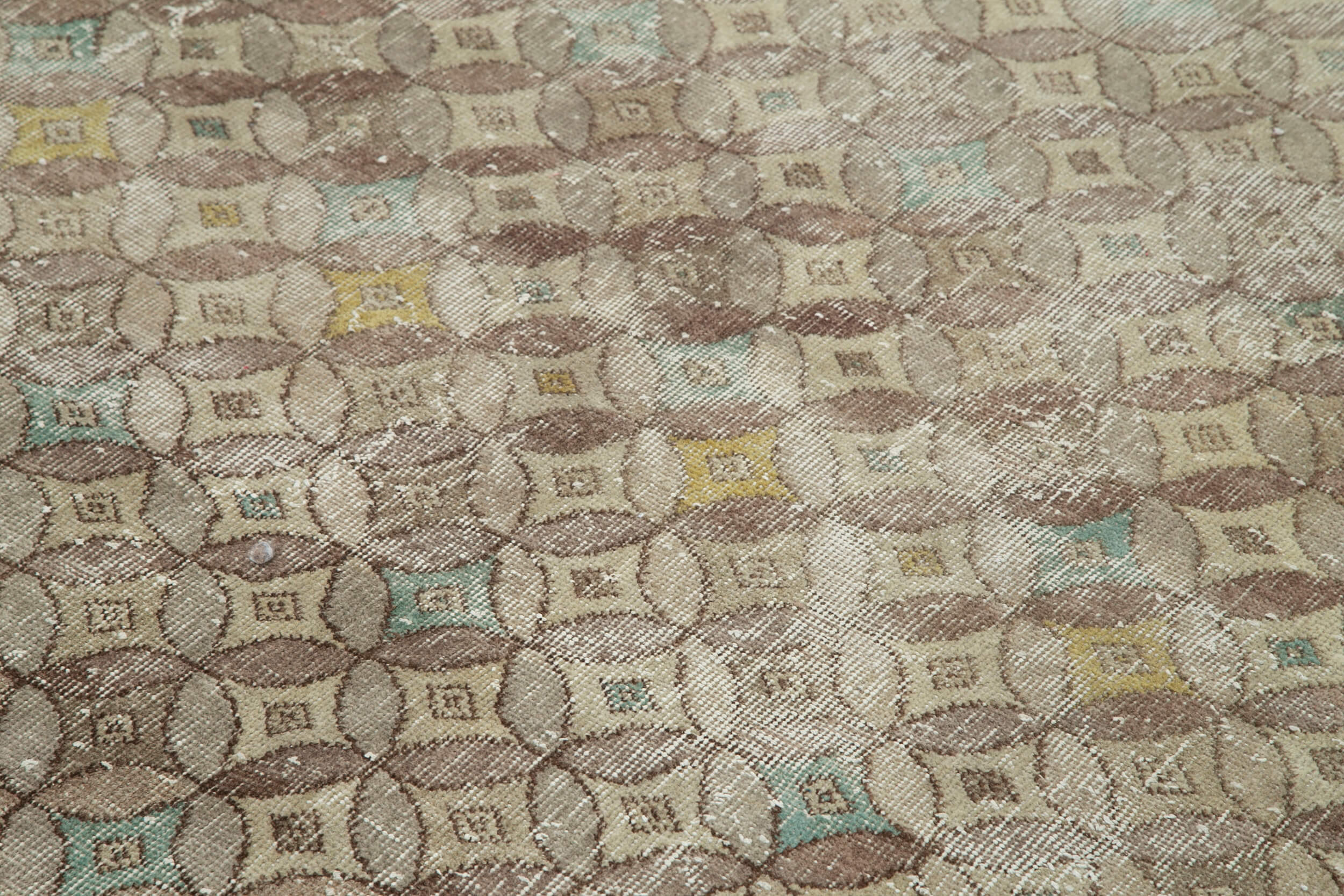 Handmade Wool Area Rug – Checkered Kilim Rug | Vintage Turkish Flat Weave 6'3''x8'5''