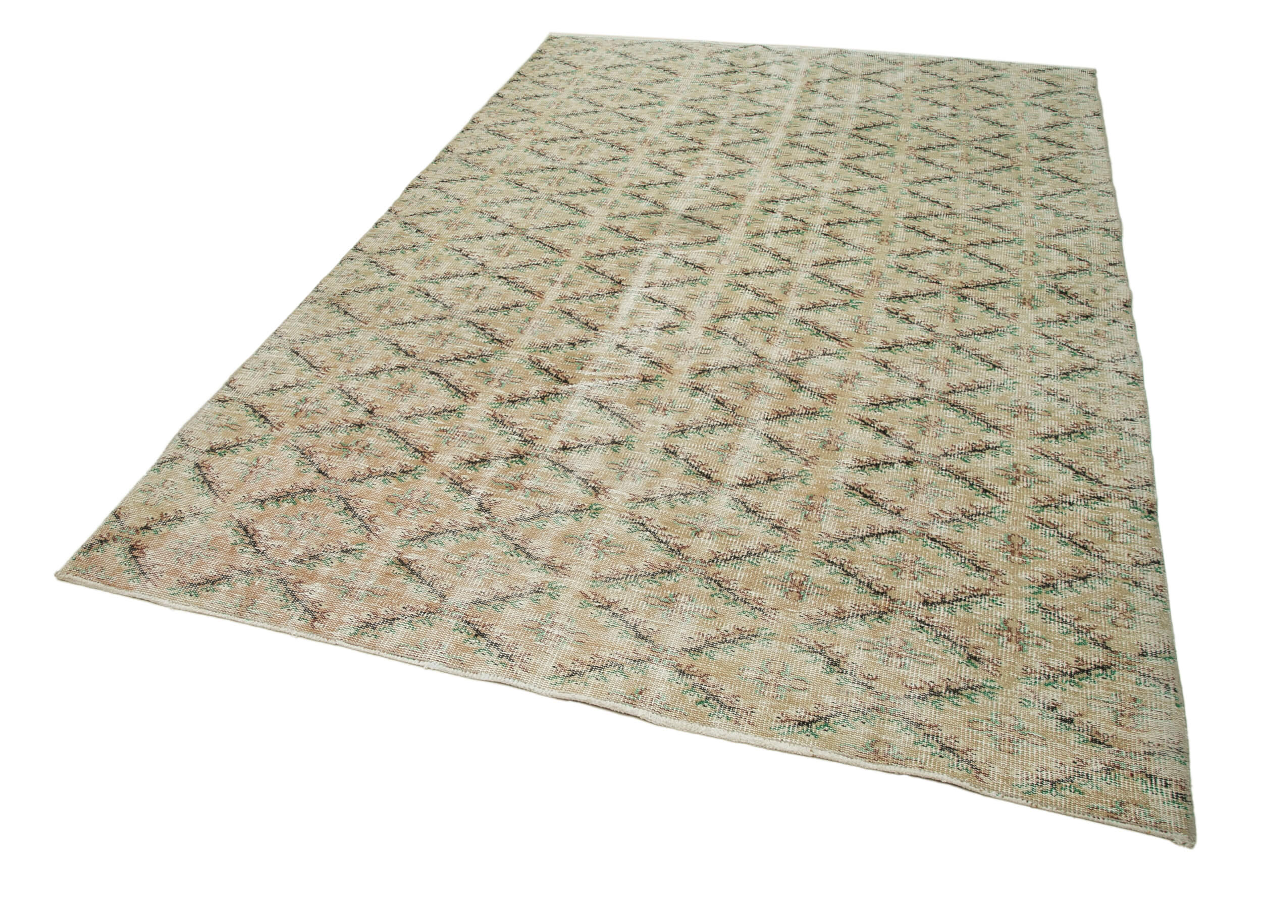Handmade Wool Area Rug – Checkered Cotton Wool Rug, Turkish Kilim Flat Weave 6'1''x9'3''