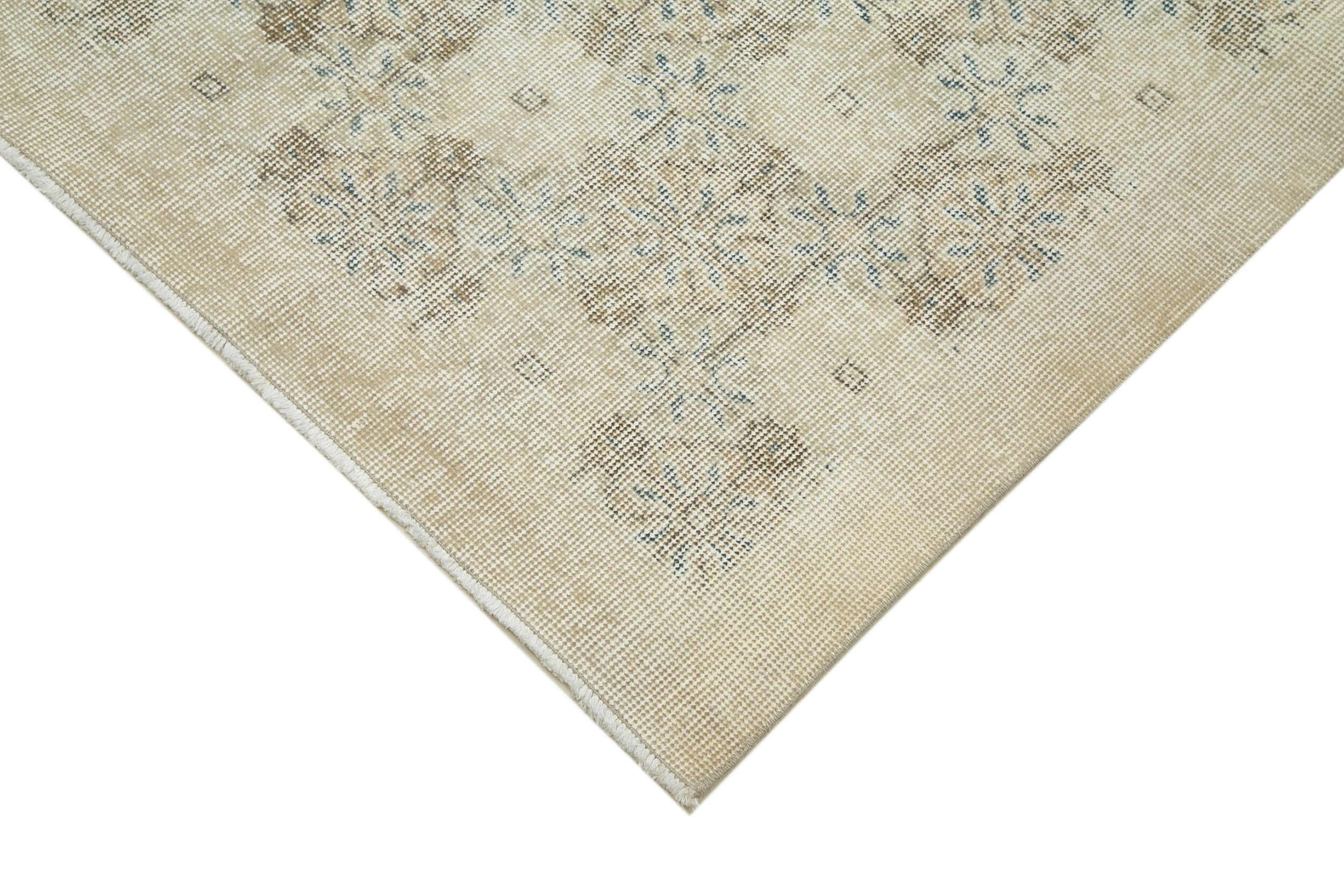 Handmade Wool Area Rug – Beige Checkered Kilim Cotton Wool Rug 6'2''x10'2''