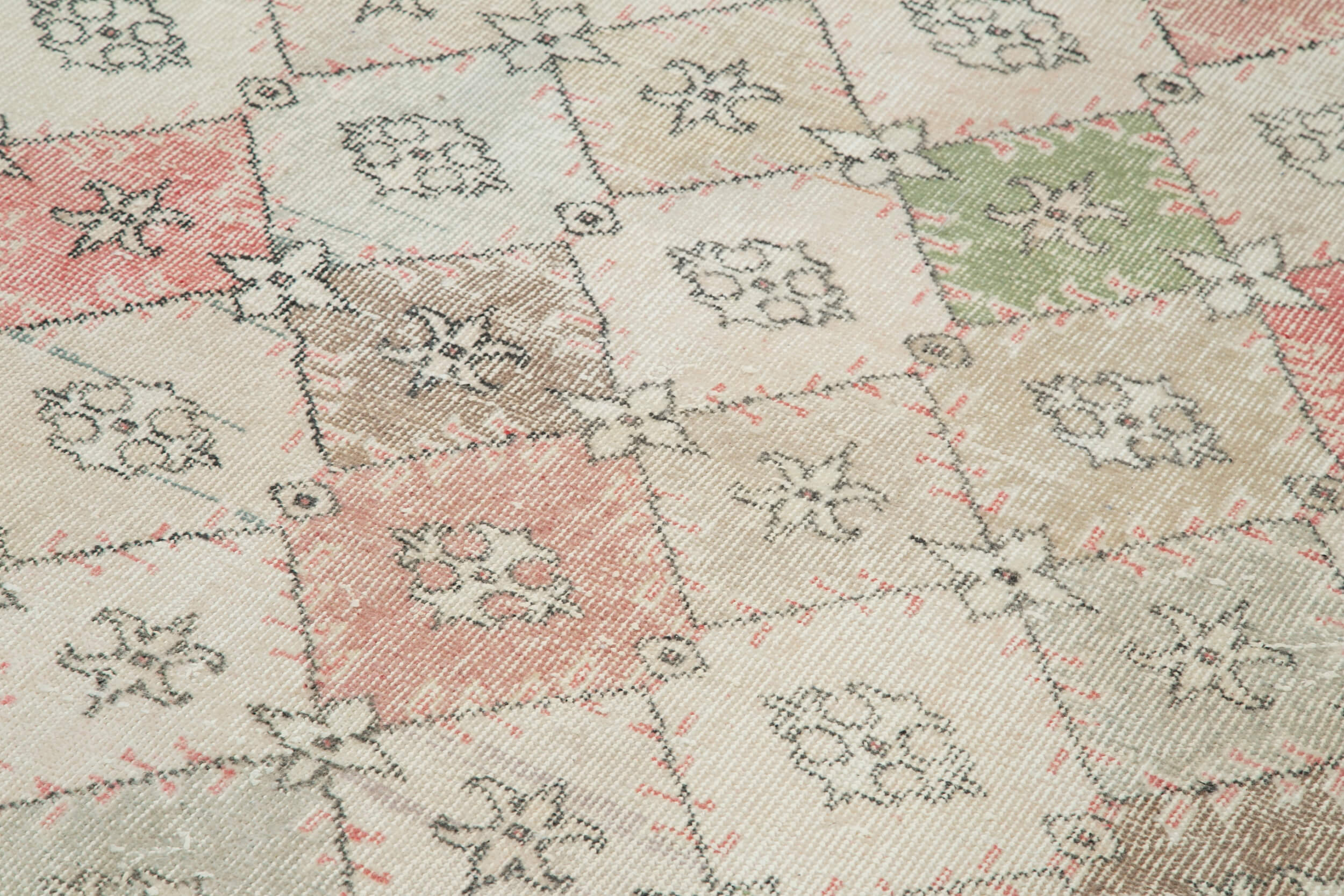 Handmade Area Rug - Checkered Kilim Beige Cotton Wool Flat Weave Carpet 6'x10'4''