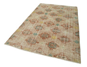 Handmade Cotton Wool Rug - Checkered Pattern Rug | Vintage Kilim Carpet 5'5''x8'10''
