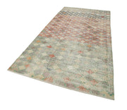 Handmade Kilim Rug - Checkered Kilim Carpet Beige Area Rug Cotton Wool Blend 5'1" x 11'0"