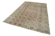 Handmade Area Rug – Checkered Kilim Beige Cotton Wool Rug 6'5''x9'5''