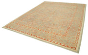 Handmade Wool Area Rug – Classic Green Vintage Turkish Carpet 9'3''x11'11''