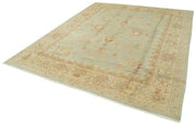 Handmade Wool Area Rug – Tebriz Classic Green 8x10 Cotton Wool Carpet