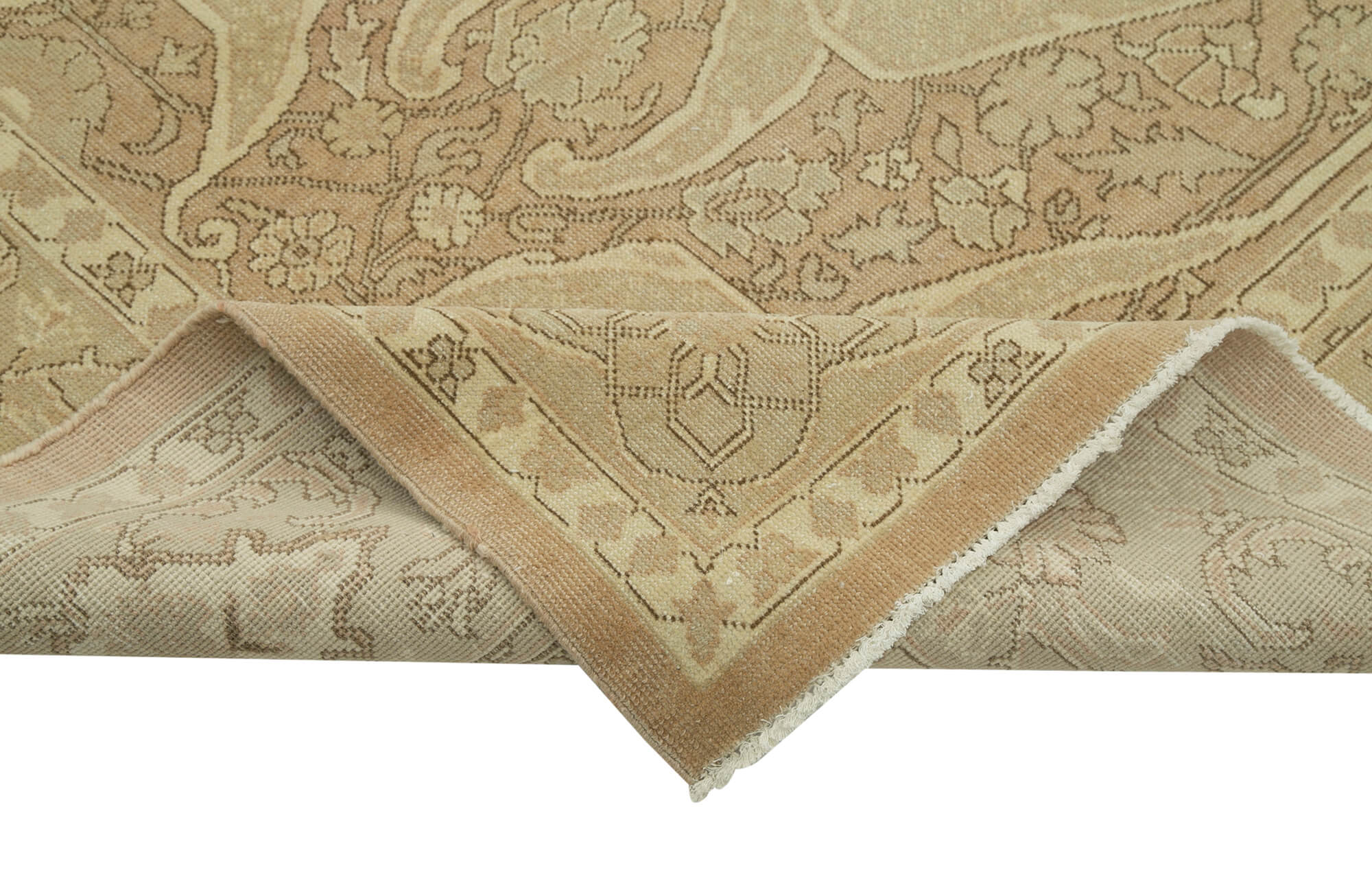 Handmade Wool Area Rug – Tebriz Classic Brown Cotton Wool Carpet 8'10''x14'8''