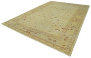 Handmade Wool Area Rug – Classic Beige Vintage Turkish Carpet 9'7''x13'3''