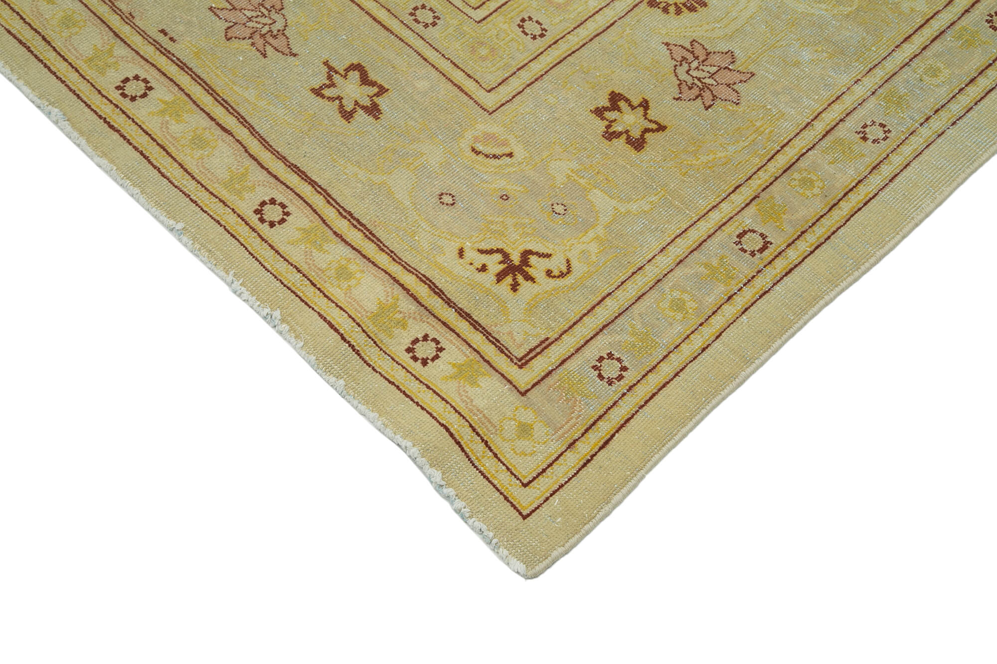 Handmade Wool Area Rug – Classic Beige Vintage Turkish Carpet 9'7''x13'3''