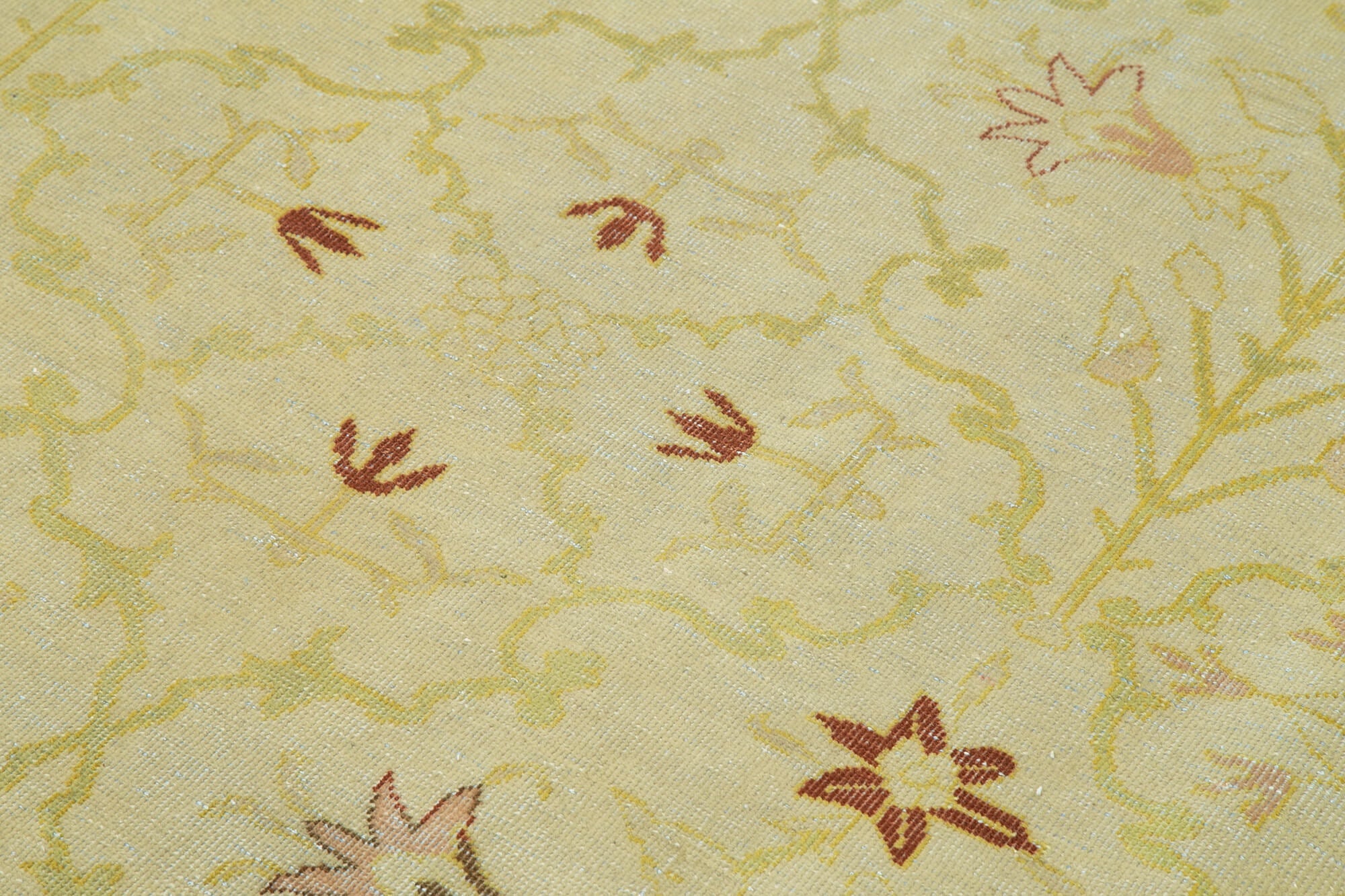 Handmade Wool Area Rug – Classic Beige Vintage Turkish Carpet 9'7''x13'3''
