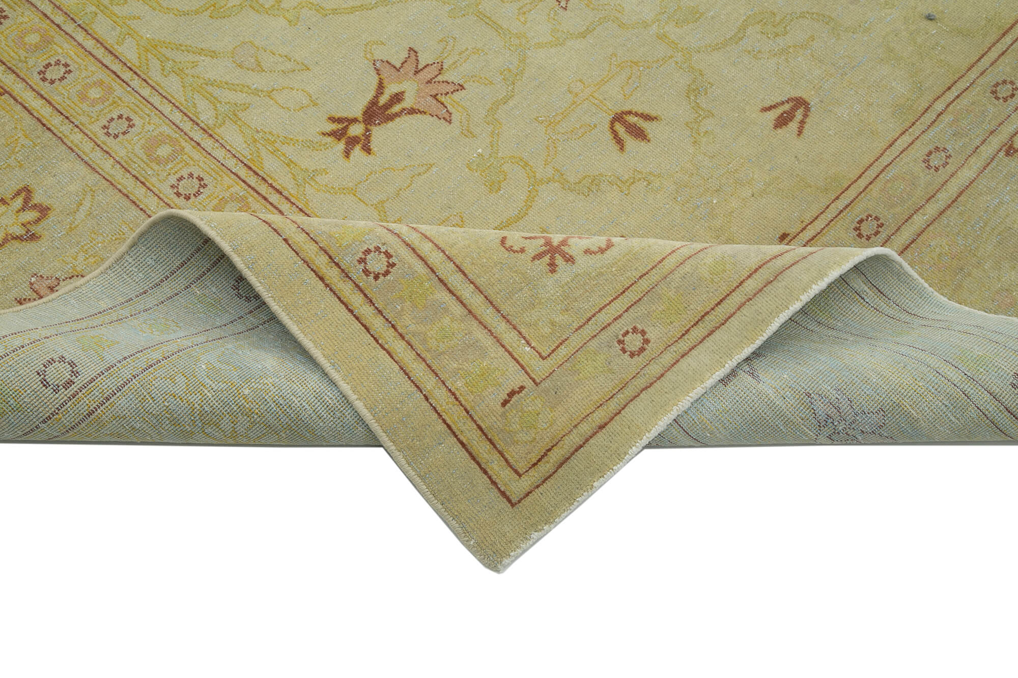 Handmade Wool Area Rug – Classic Beige Vintage Turkish Carpet 9'7''x13'3''