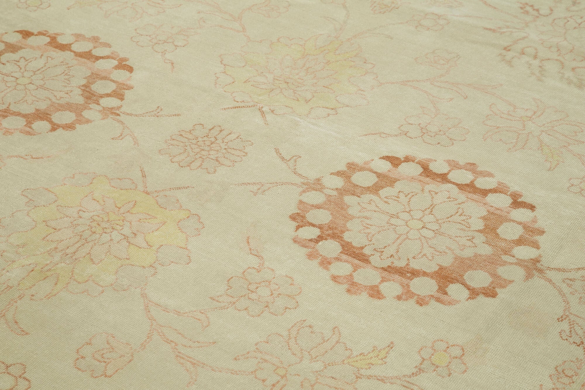 Handmade Wool Area Rug – Tebriz Classic Beige Cotton Wool Rug 8'7''x11'9''