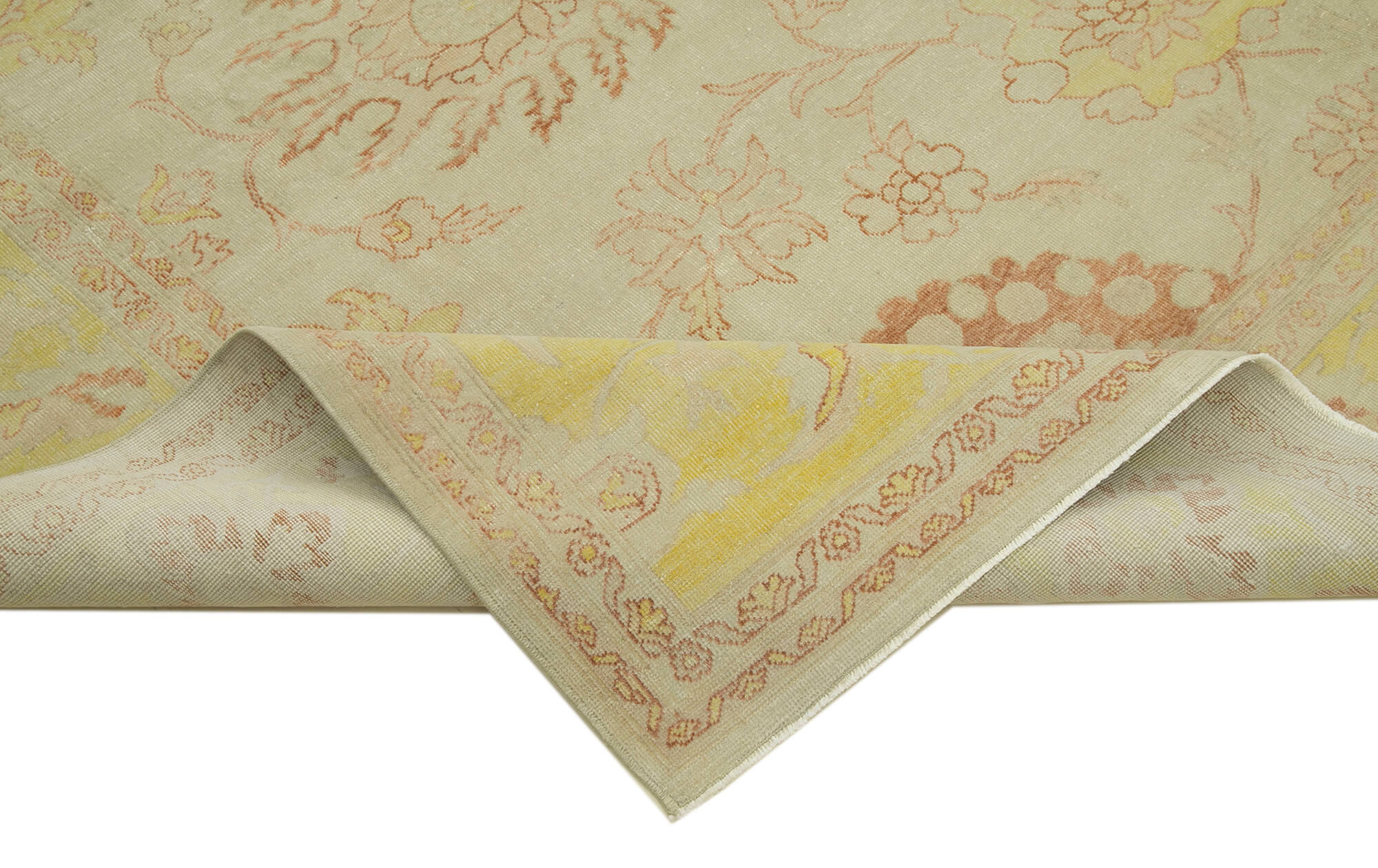 Handmade Wool Area Rug – Tebriz Classic Beige Cotton Wool Rug 8'7''x11'9''